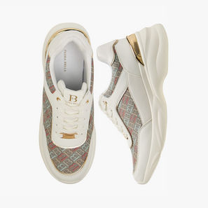 حذاء سنيكرز بطبعات مونوجرام ورباط إغلاق من فلورا بيلا-women-image-1