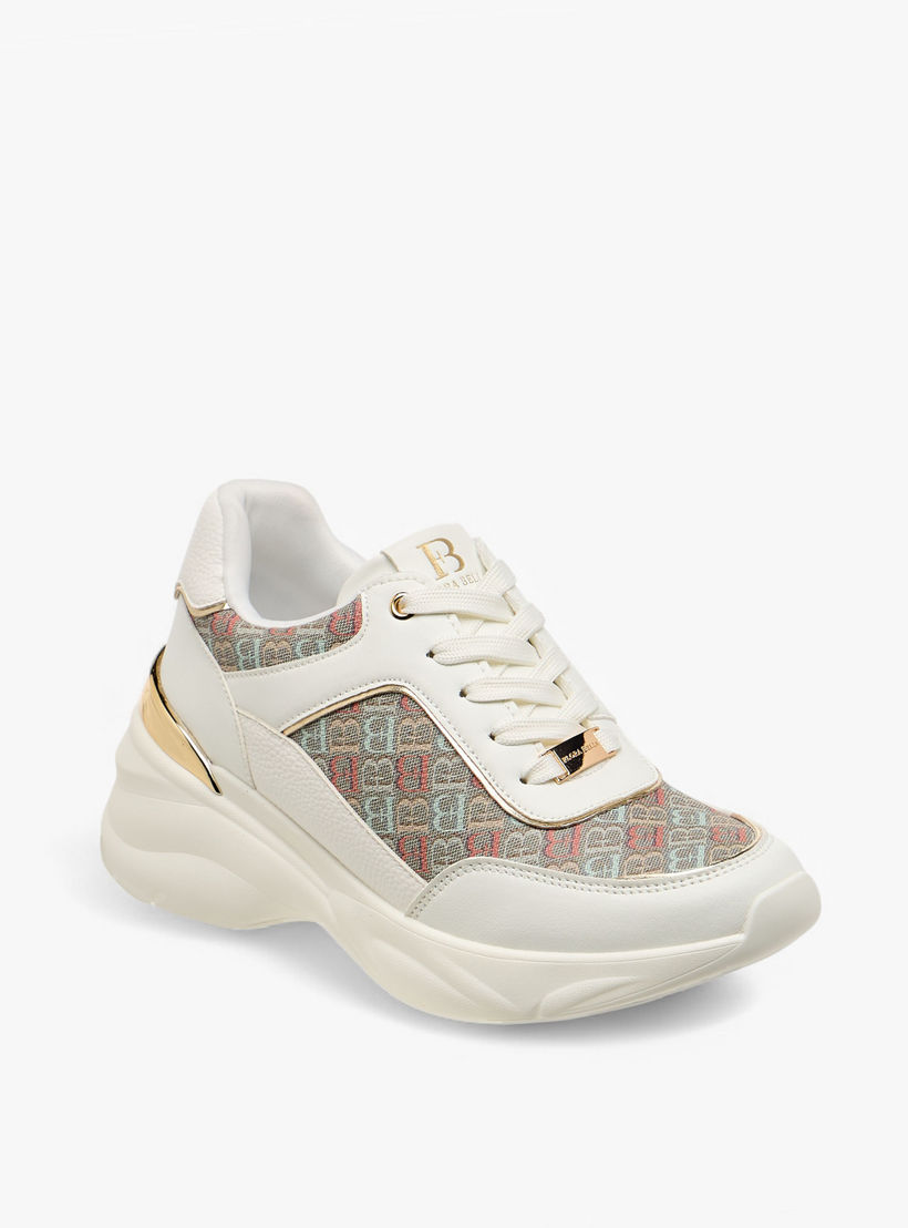حذاء سنيكرز بطبعات مونوجرام ورباط إغلاق من فلورا بيلا-women-shoes-sneakers-image-2