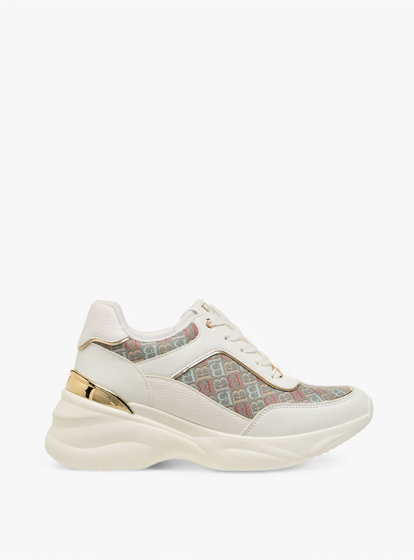 حذاء سنيكرز بطبعات مونوجرام ورباط إغلاق من فلورا بيلا-women-shoes-sneakers-image-3