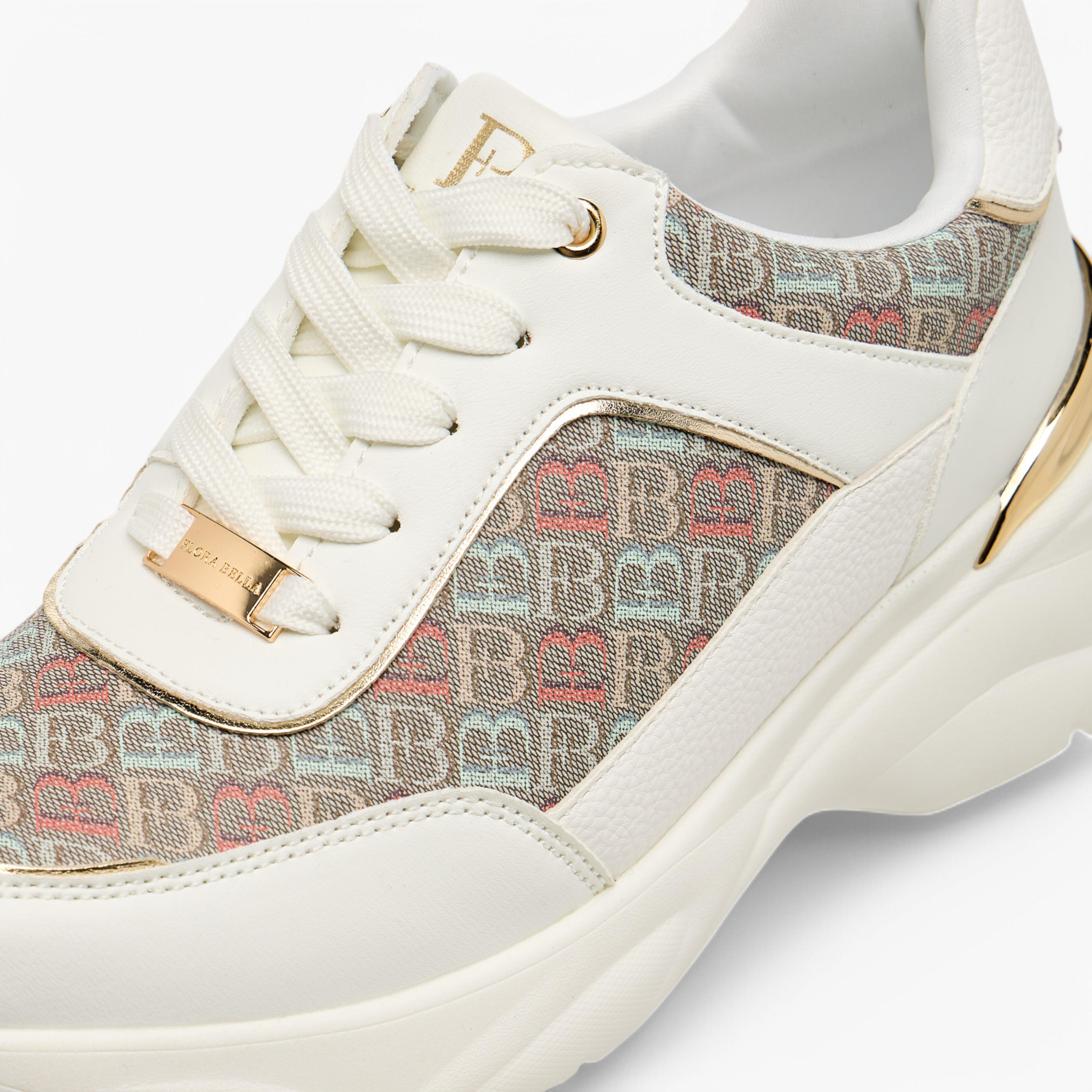 حذاء سنيكرز بطبعات مونوجرام ورباط إغلاق من فلورا بيلا-women-shoes-sneakers-image-4