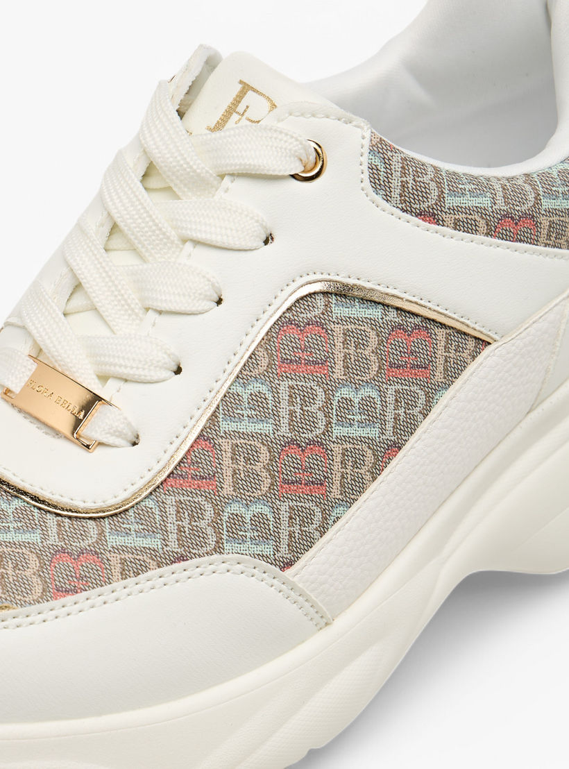 حذاء سنيكرز بطبعات مونوجرام ورباط إغلاق من فلورا بيلا-women-shoes-sneakers-image-4