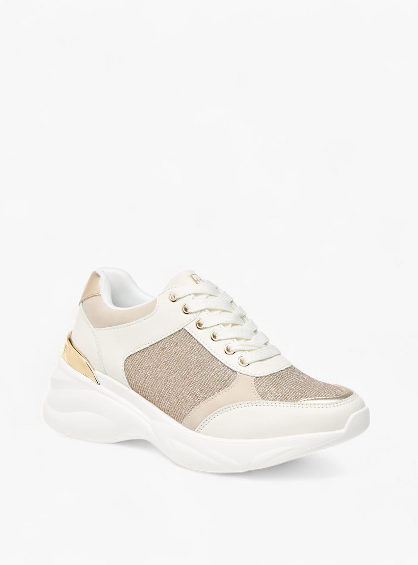 حذاء سنيكرز بزينة جليتر بارزة الملمس ورباط إغلاق من فلورا بيلا-women-shoes-sneakers-image-2