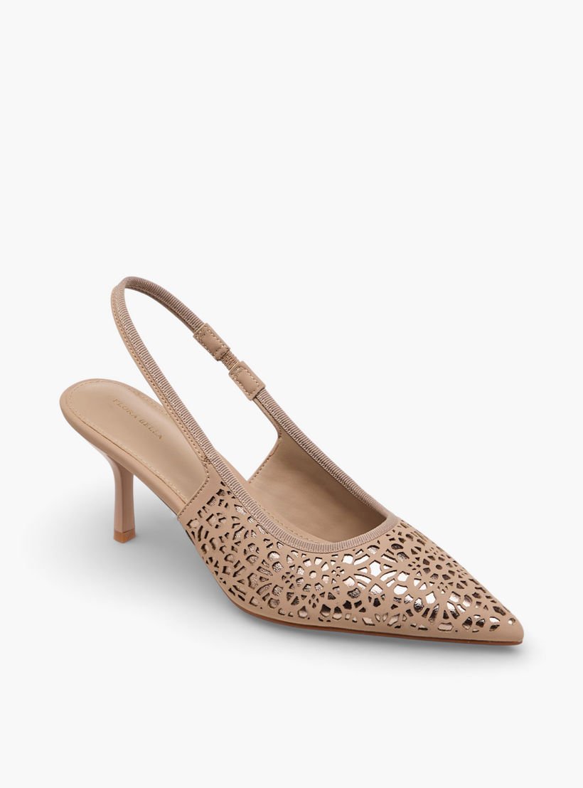 حذاء بحزام خلفي وتفاصيل مفرغة للنساء من فلورا بيلا-women-shoes-sandals-heeled-image-2