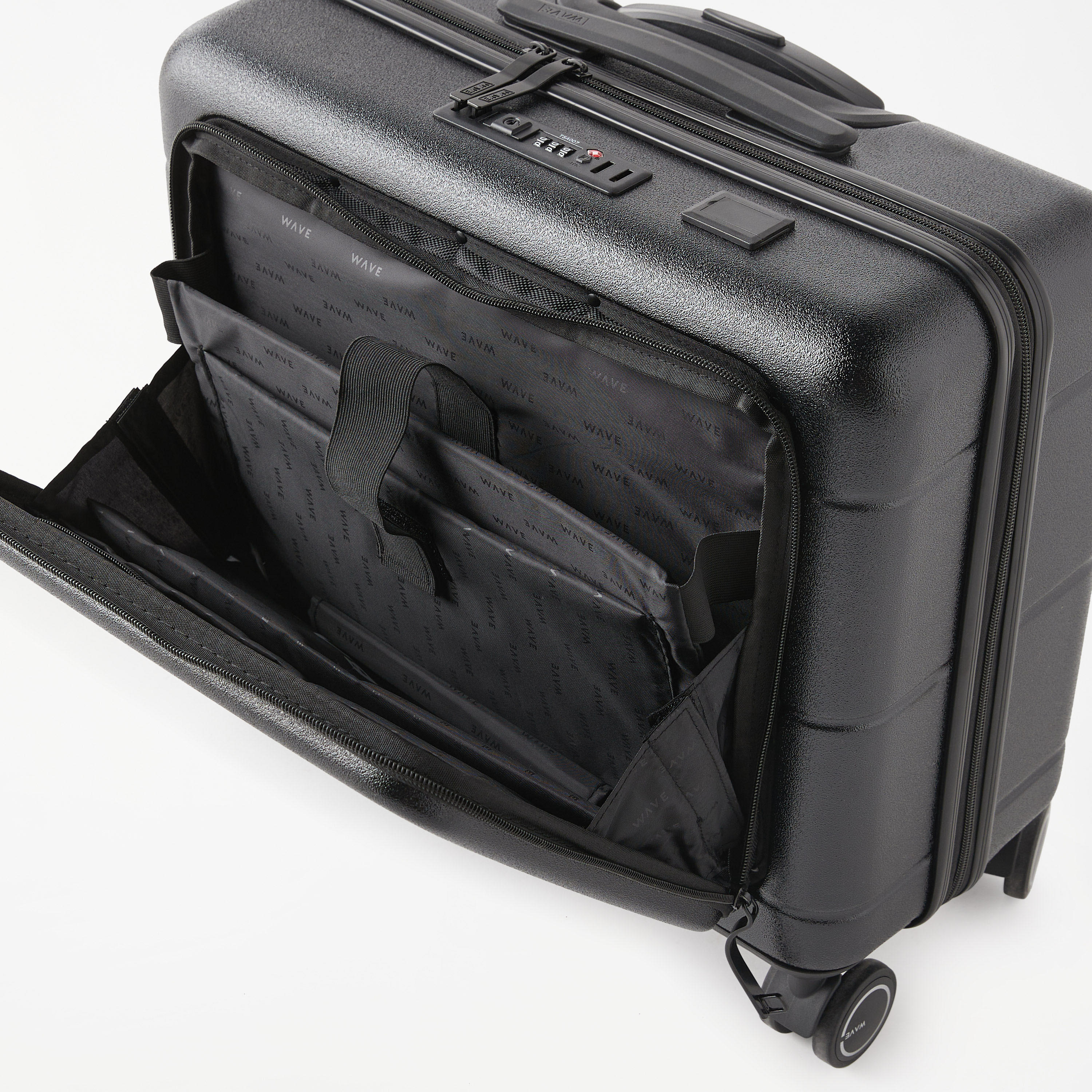 WAVE Textured Hardcase Luggage Trolley with Retractable Handle - 20 inches Cabin Bag-travel-luggagesandbags-luggage-image-7