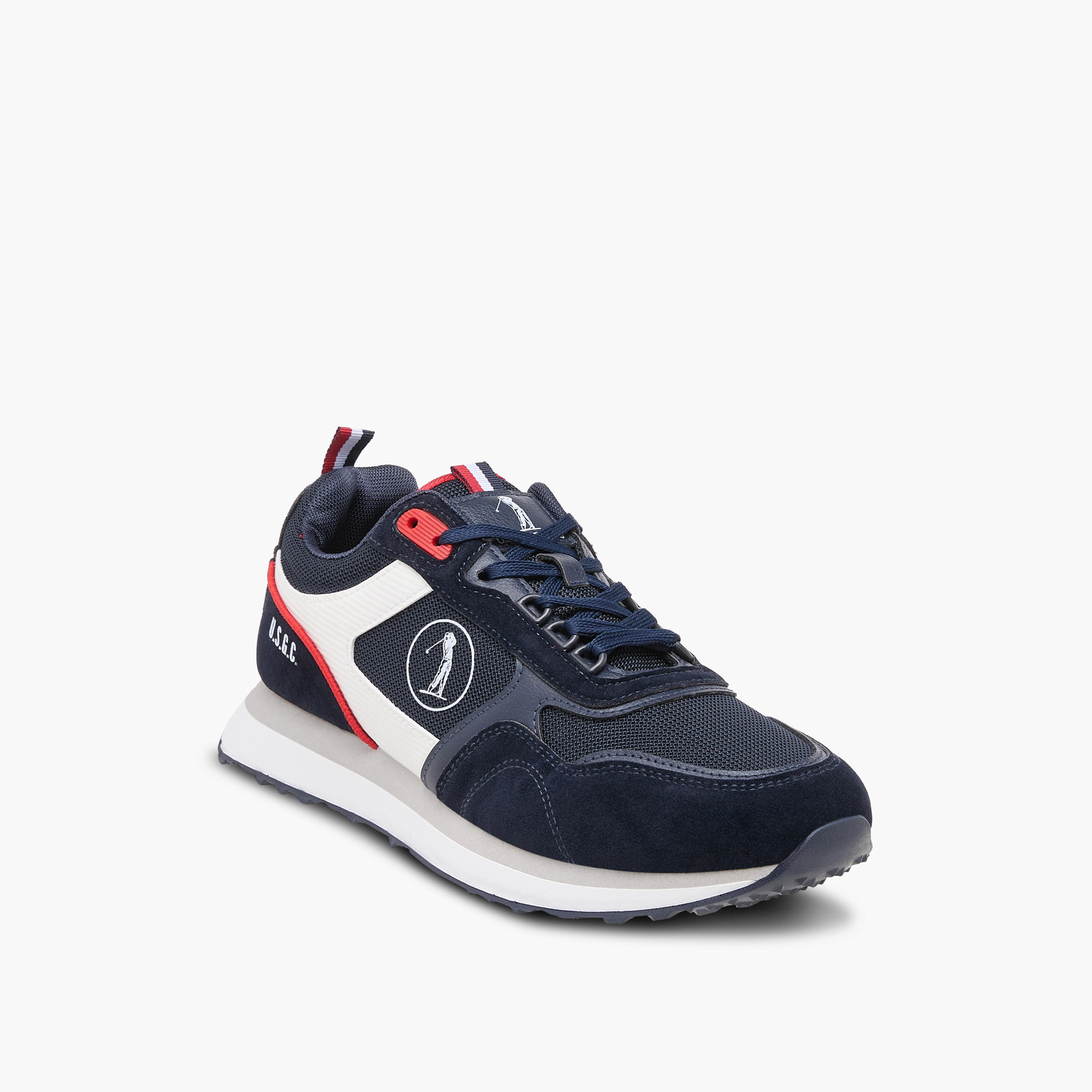 U.S. Golf Club Men's Panelled Lace-Up Sneakers-sports-men-shoes-image-3