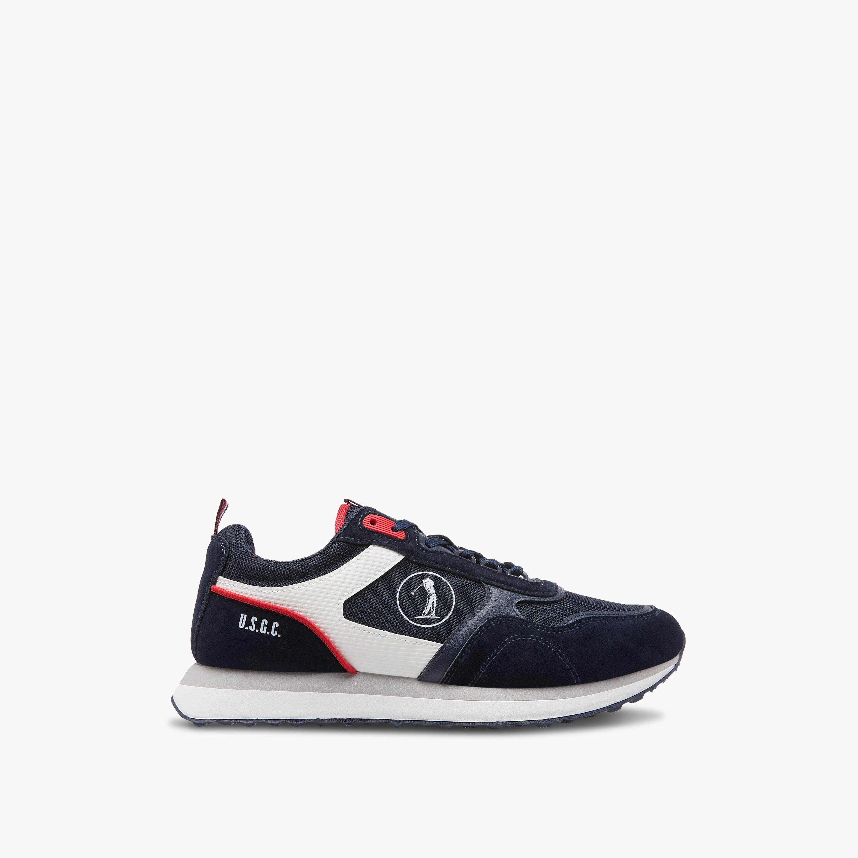 U.S. Golf Club Men's Panelled Lace-Up Sneakers-sports-men-shoes-image-4