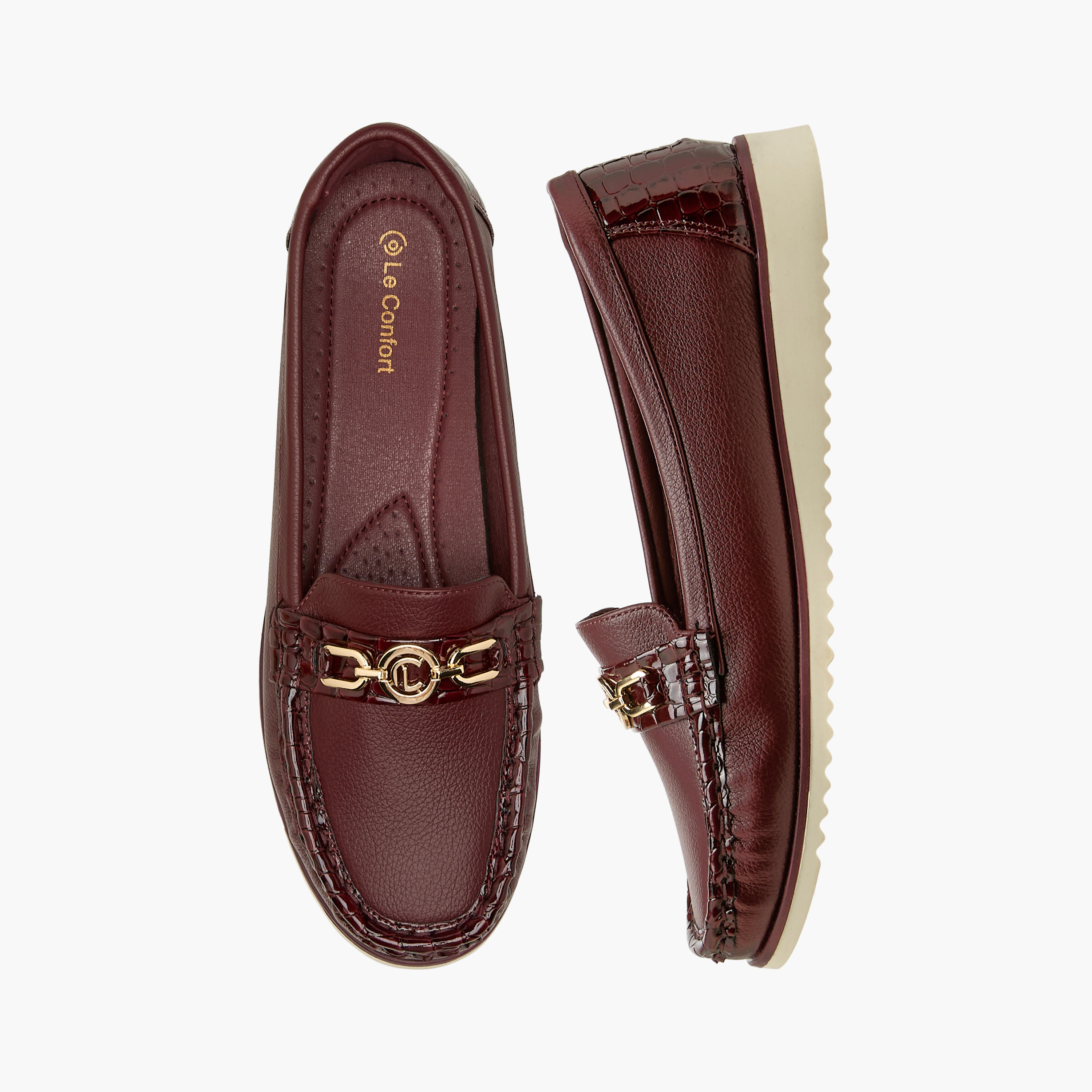 حذاء لوفر بزينة معدن للنساء من لو كونفورت-women-shoes-flats-loafers-image-1