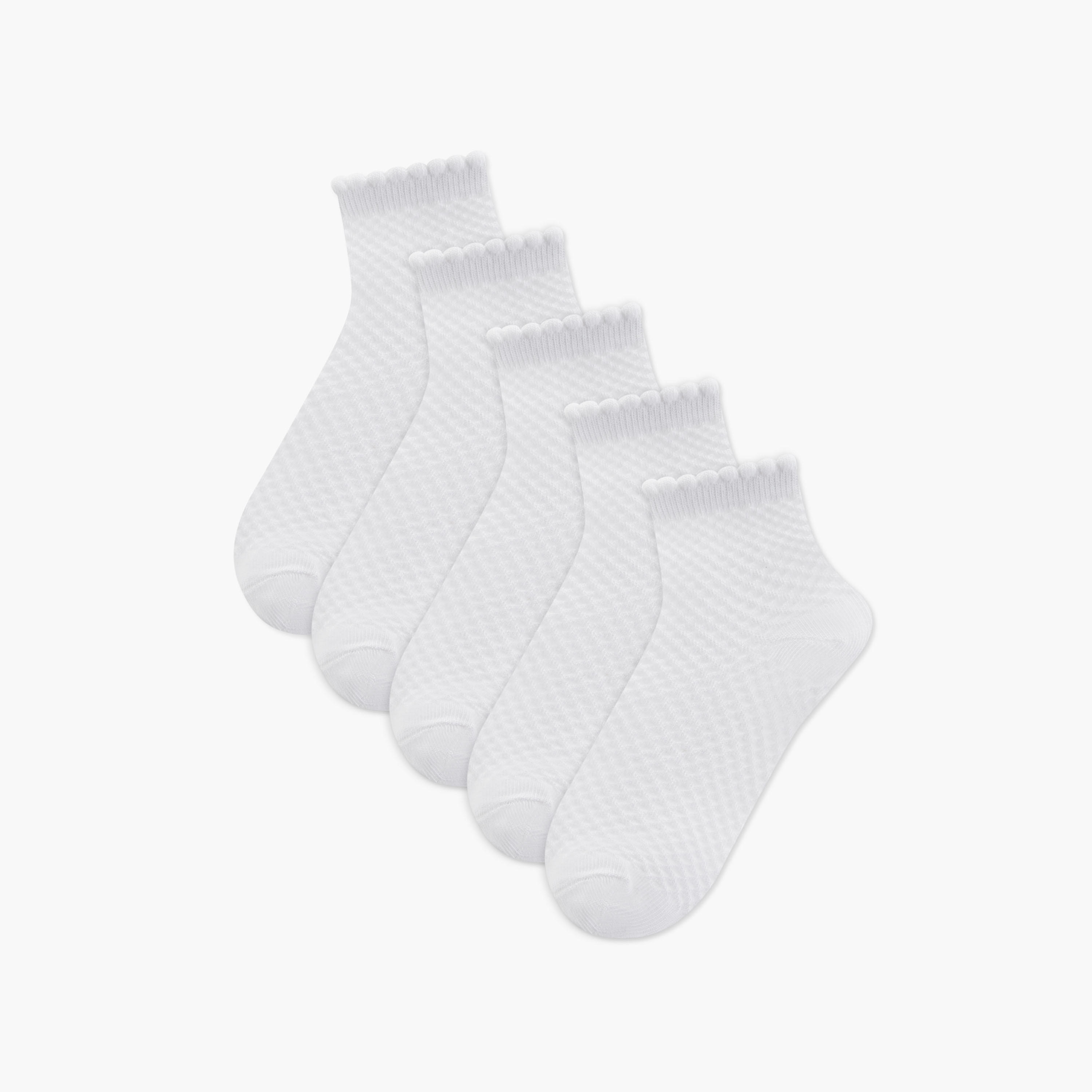 جوارب بارزة الملمس بطول ربلة الساق من جونيورز - طقم 5 أزواج-girls-accessories-socks-image-1