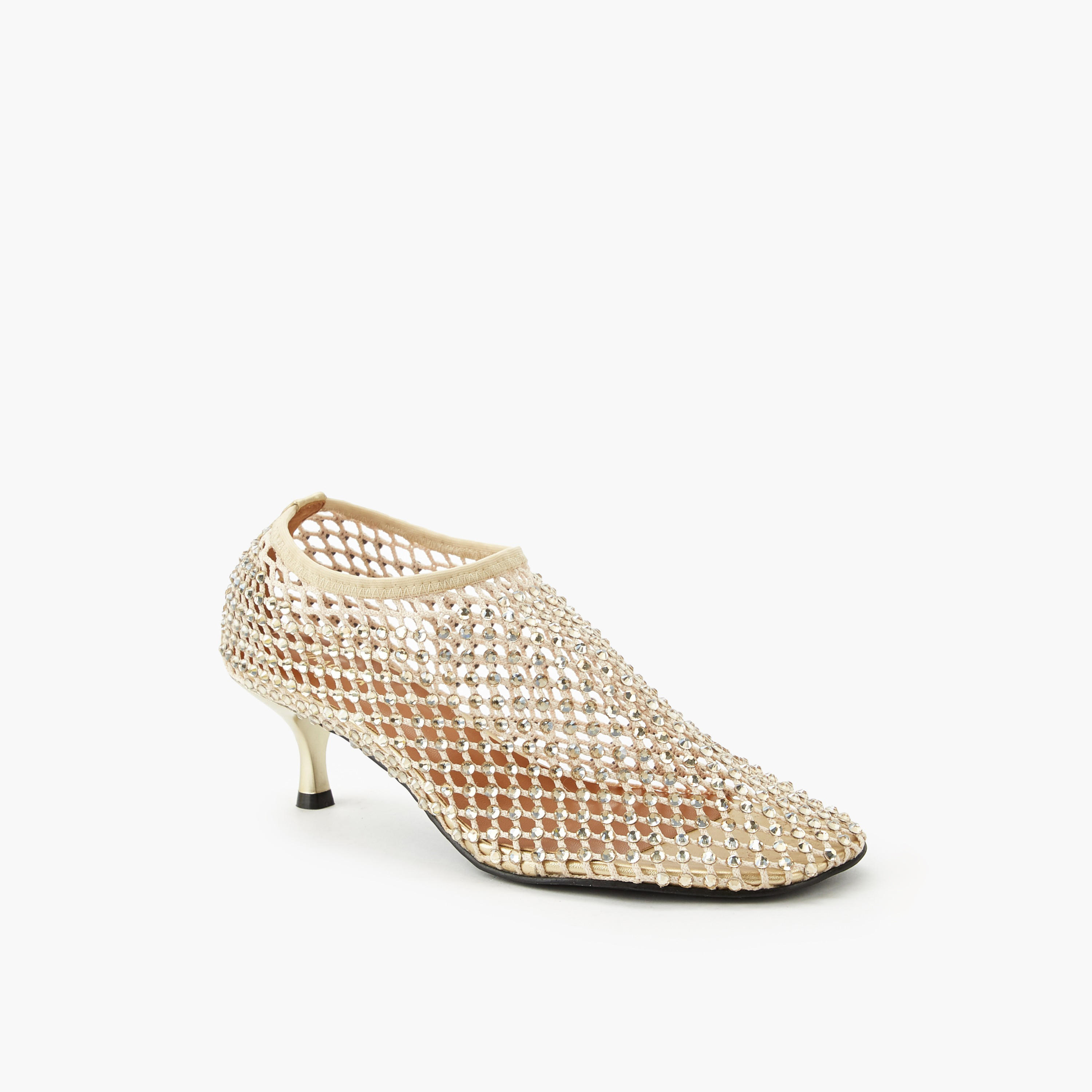 حذاء مزين بكعب صغير للنساء من هادانا-women-shoes-heels-image-2