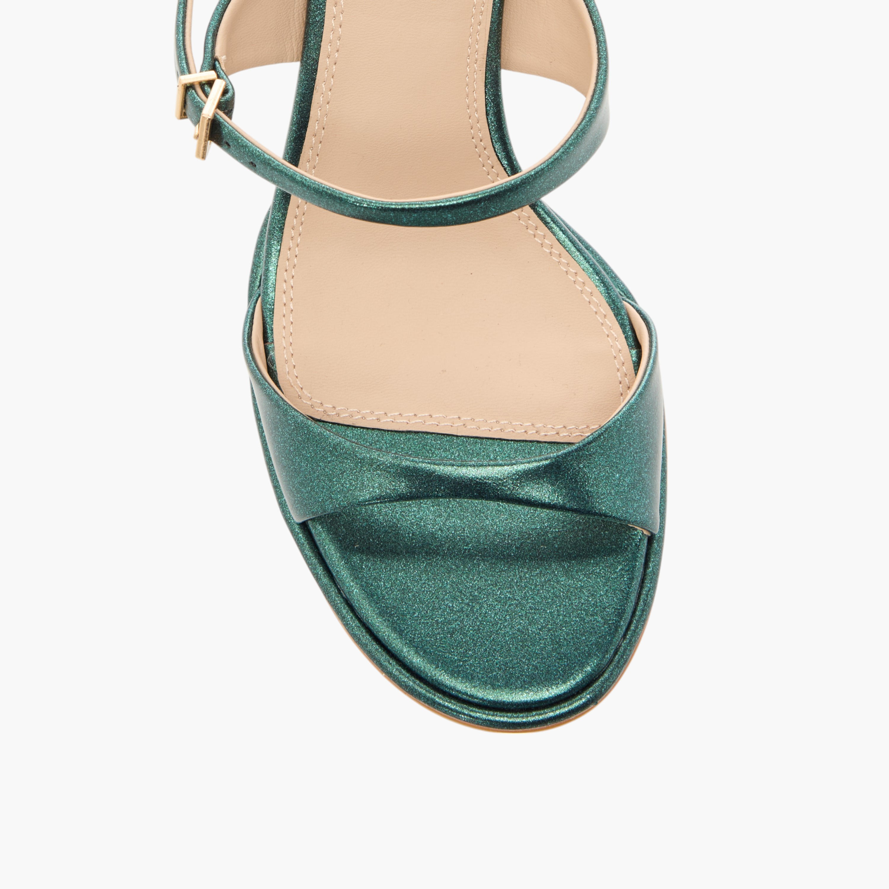 Flora Bella Metallic Slip-On Sandals with Stiletto Heels and Buckle Detail-women-shoes-sandals-heeled-image-4