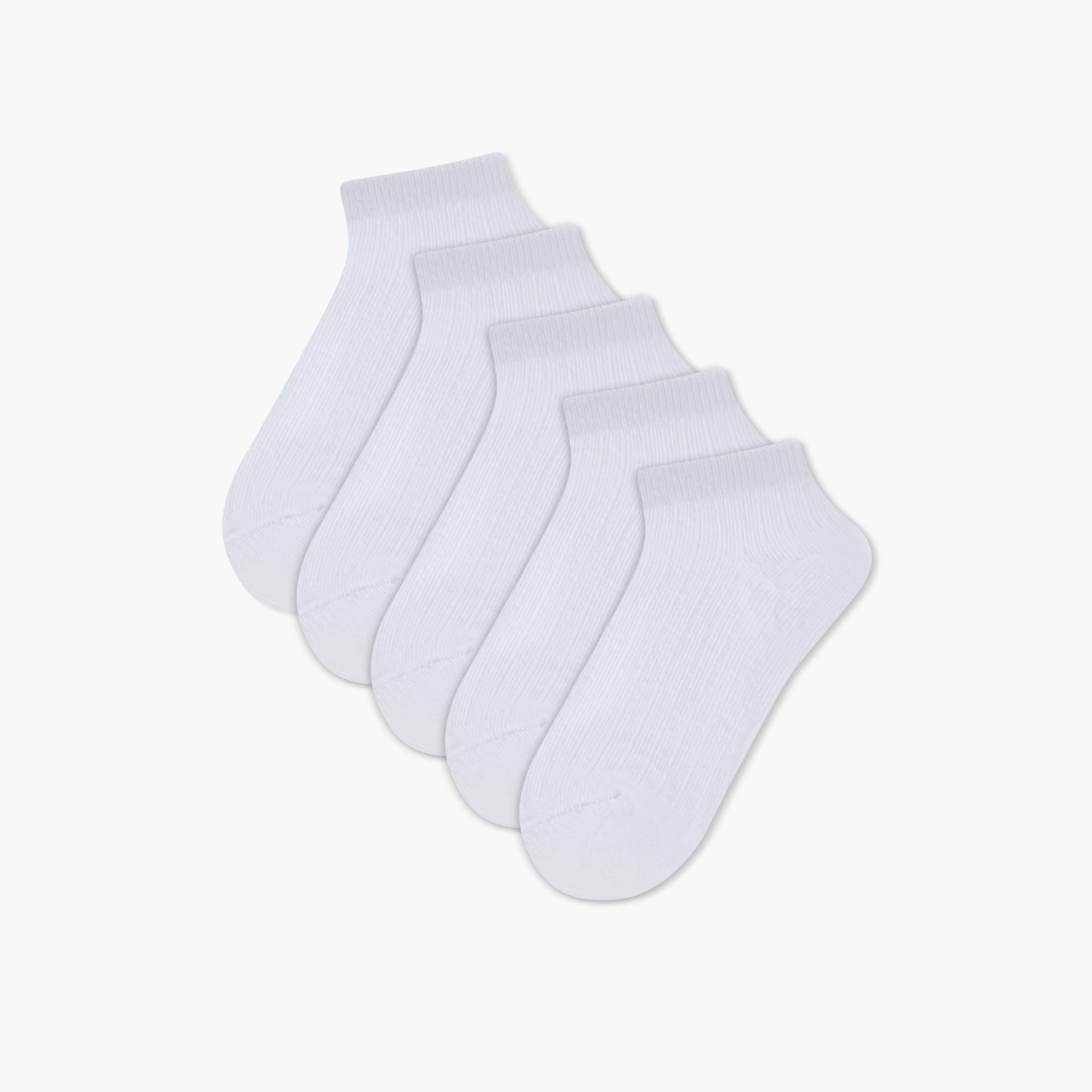 جوارب جونيورز مضلعة بطول الكاحل - مجموعة من 5-girls-accessories-socks-image-1