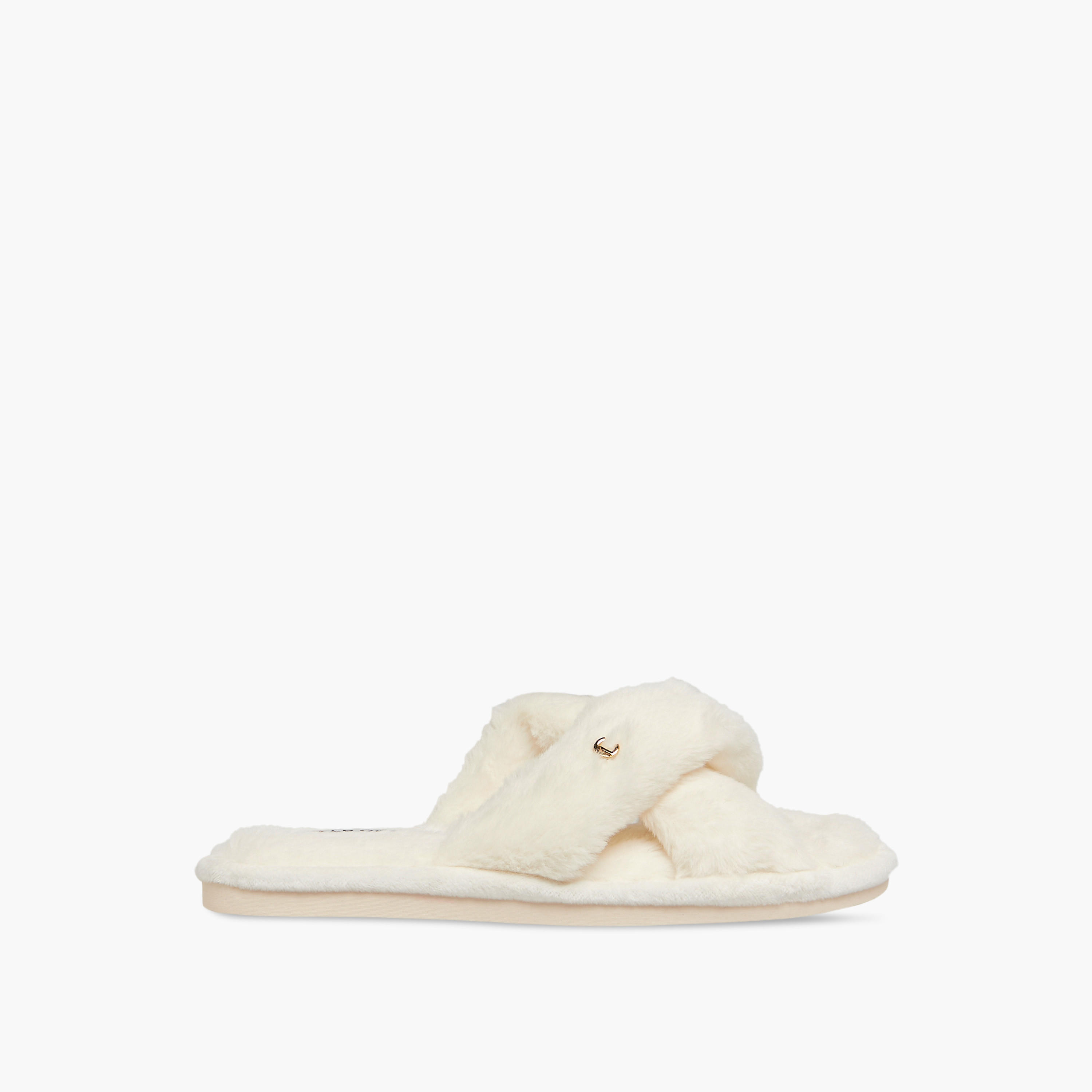 Le Confort Textured Cross-Strap Bedroom Slippers-women-shoes-bedroomslippers-image-2