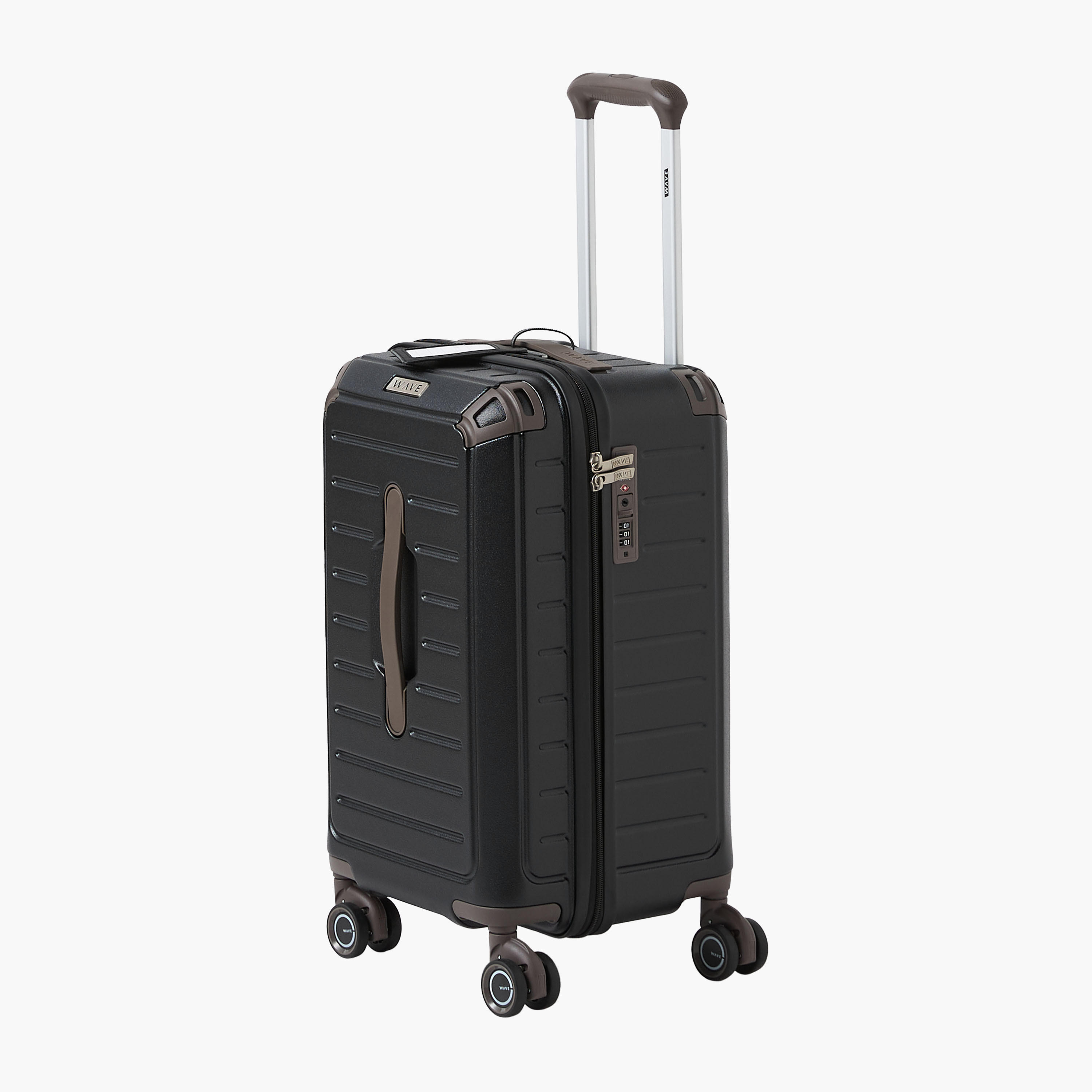 WAVE Textured Hardcase Luggage Trolley with Retractable Handle-travel-luggagesandbags-luggage-image-1