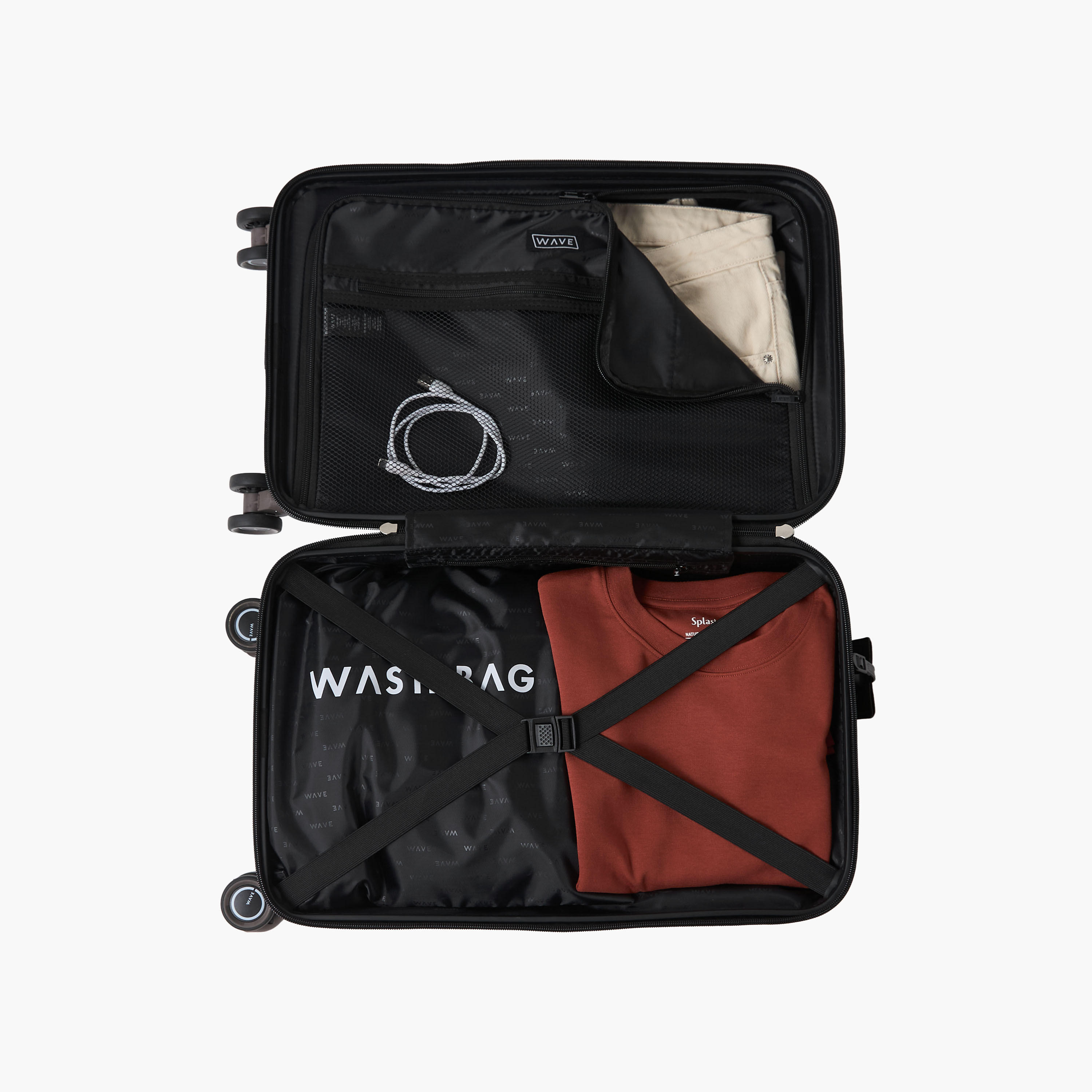 WAVE Textured Hardcase Luggage Trolley with Retractable Handle-travel-luggagesandbags-luggage-image-10