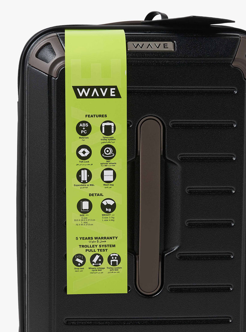 WAVE Textured Hardcase Luggage Trolley with Retractable Handle-travel-luggagesandbags-luggage-image-11