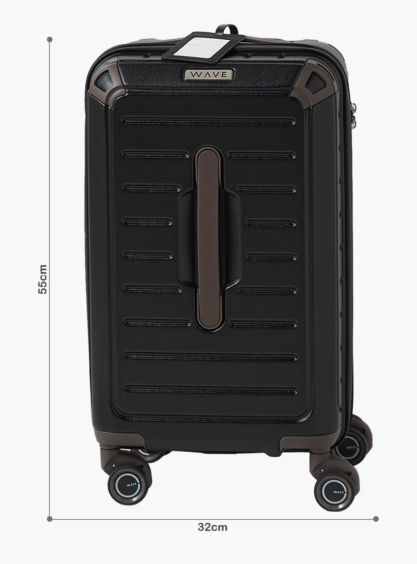 WAVE Textured Hardcase Luggage Trolley with Retractable Handle-travel-luggagesandbags-luggage-image-2