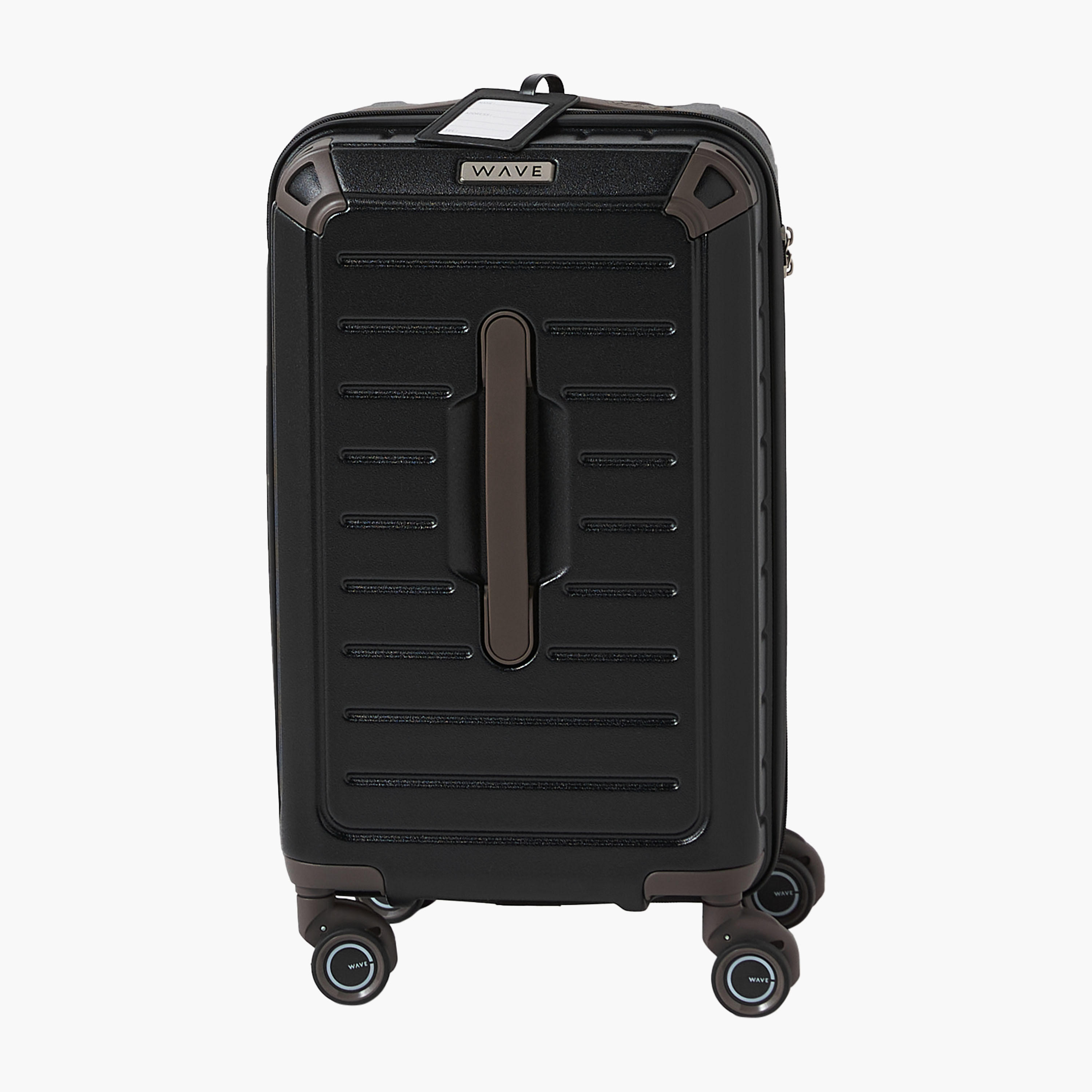 WAVE Textured Hardcase Luggage Trolley with Retractable Handle-travel-luggagesandbags-luggage-image-3