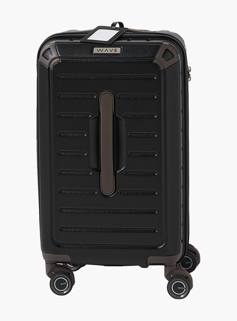 WAVE Textured Hardcase Luggage Trolley with Retractable Handle-travel-luggagesandbags-luggage-image-3