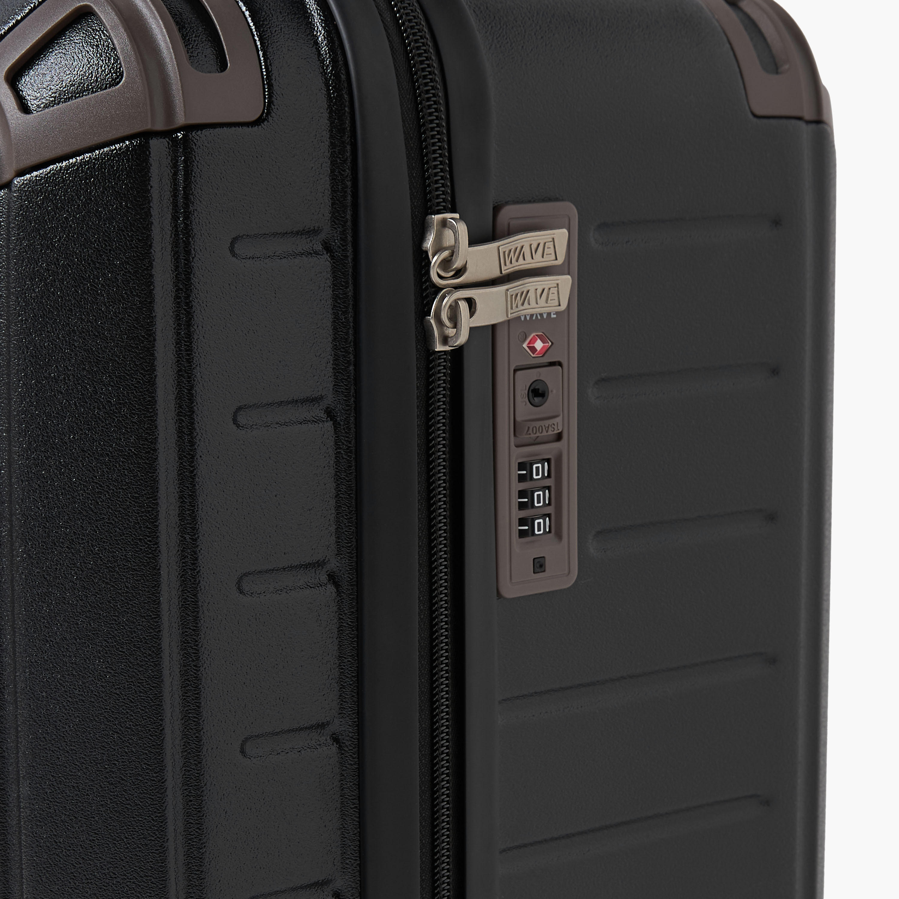 WAVE Textured Hardcase Luggage Trolley with Retractable Handle-travel-luggagesandbags-luggage-image-5