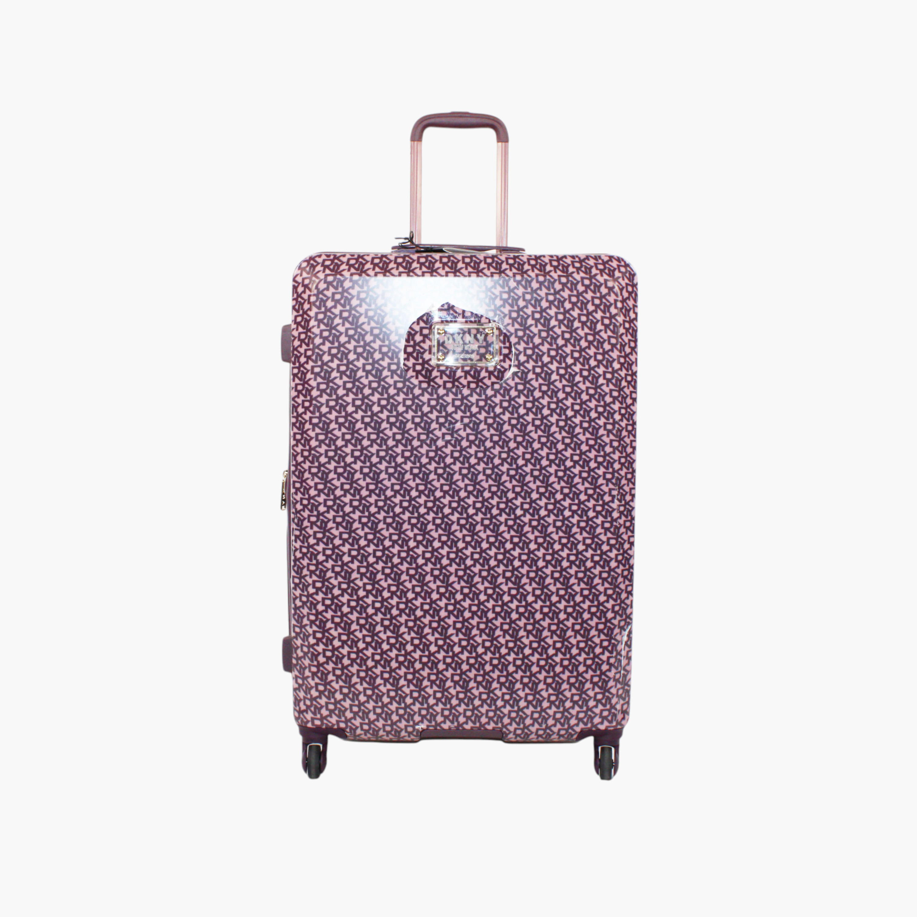 DKNY Monogram Print Hardcase Trolley Bag with Retractable Handle-travel-luggagesandbags-luggage-image-1