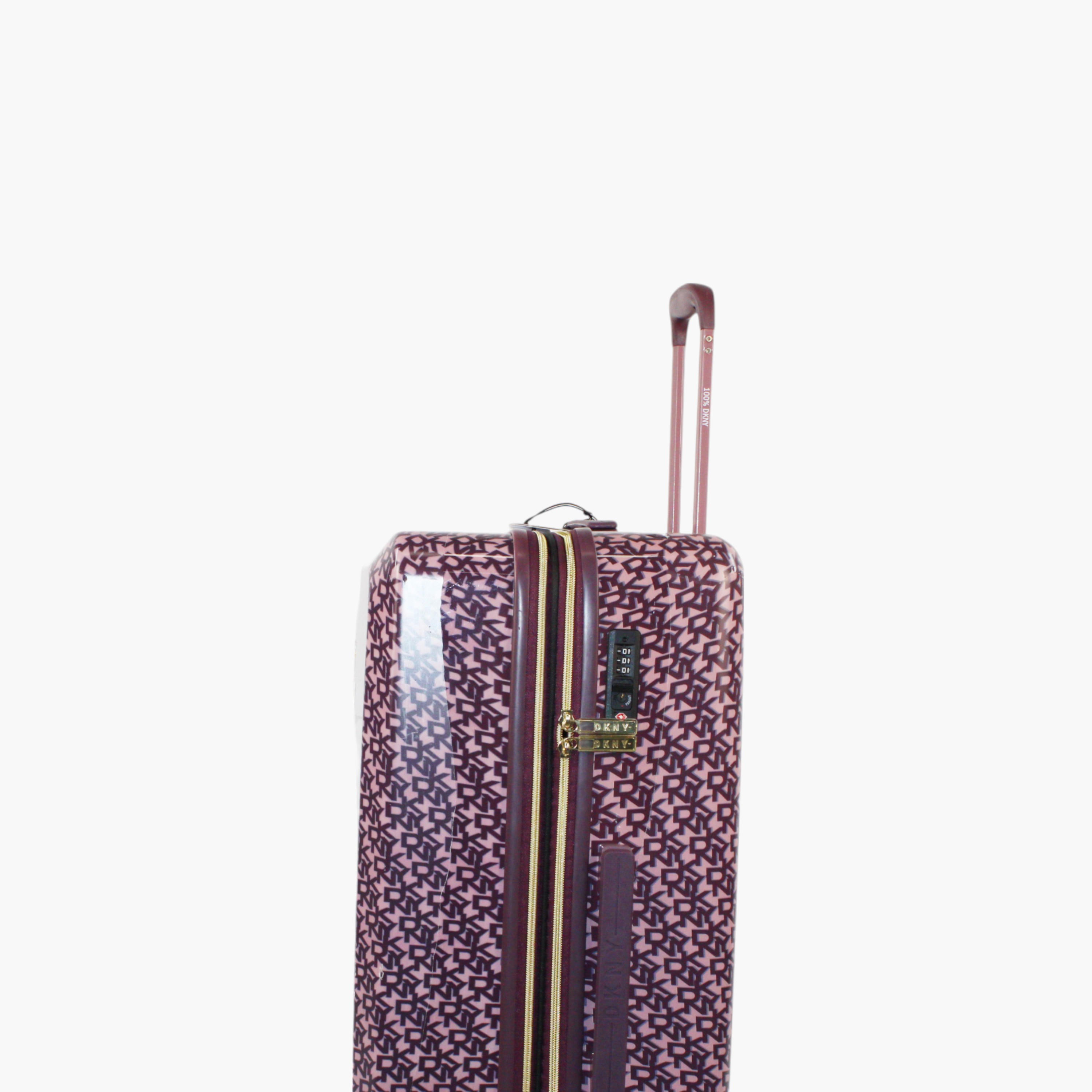 DKNY Monogram Print Hardcase Trolley Bag with Retractable Handle-travel-luggagesandbags-luggage-image-5