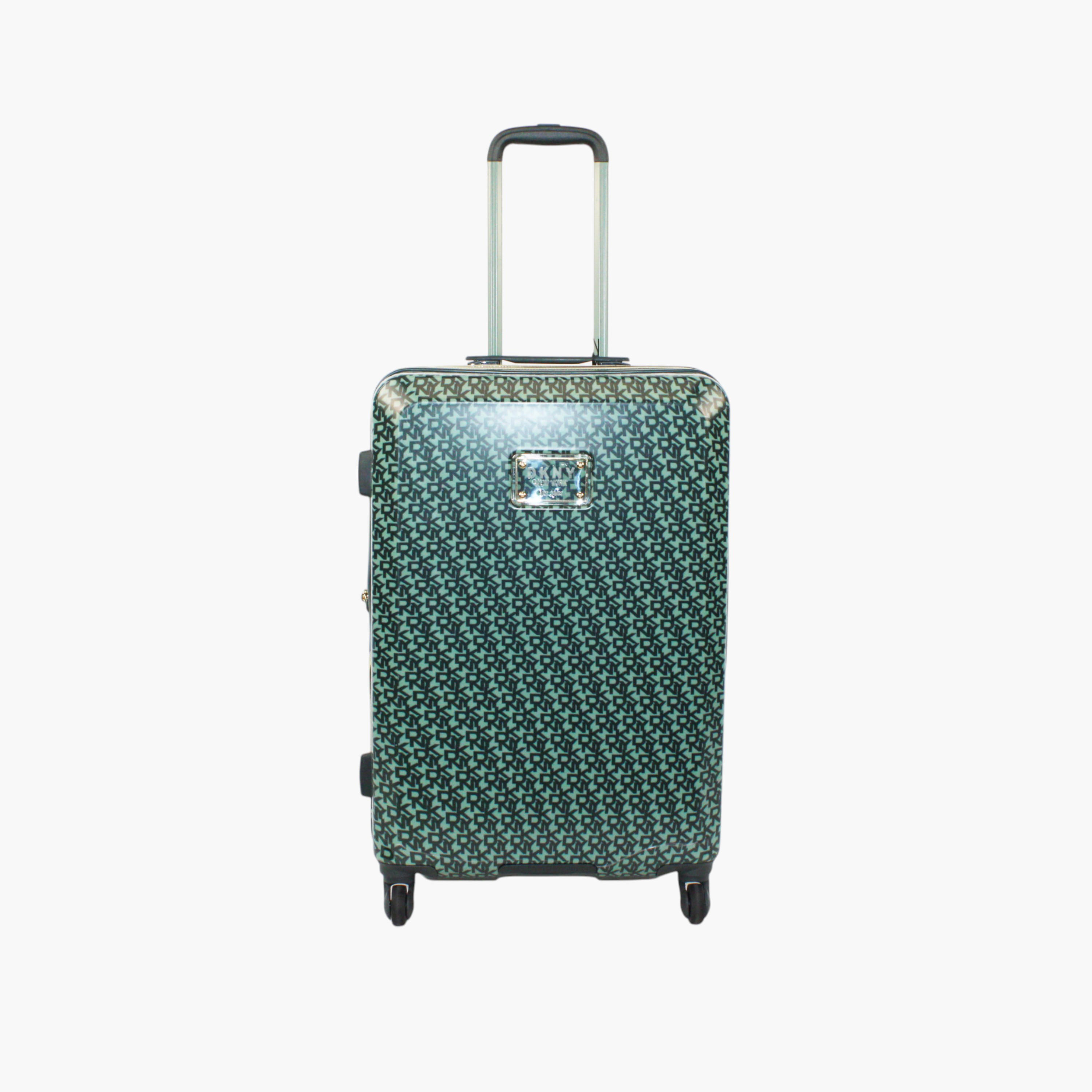 DKNY Monogram Print Hardcase Trolley Bag with Retractable Handle-travel-luggagesandbags-luggage-image-1