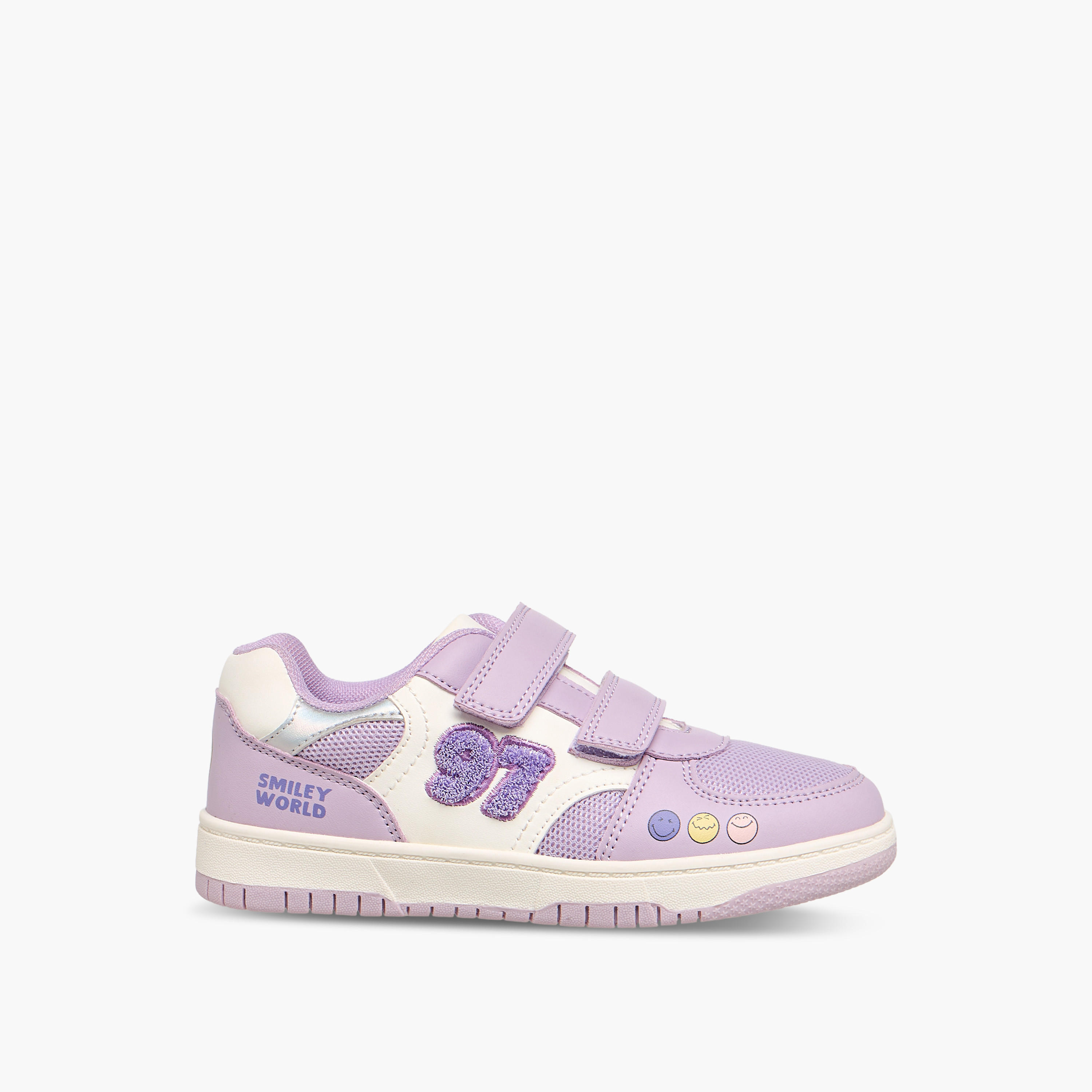 Smiley Girls Hook & Loop Sneakers-girls-shoes-sneakers-image-3