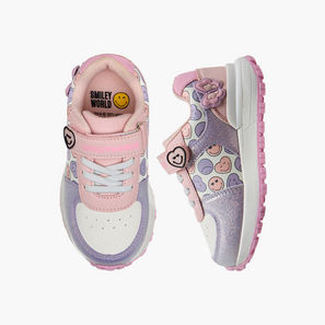 Smiley Girls Hook and Loop Ankle Sneakers-girls-shoes-sneakers-image-1