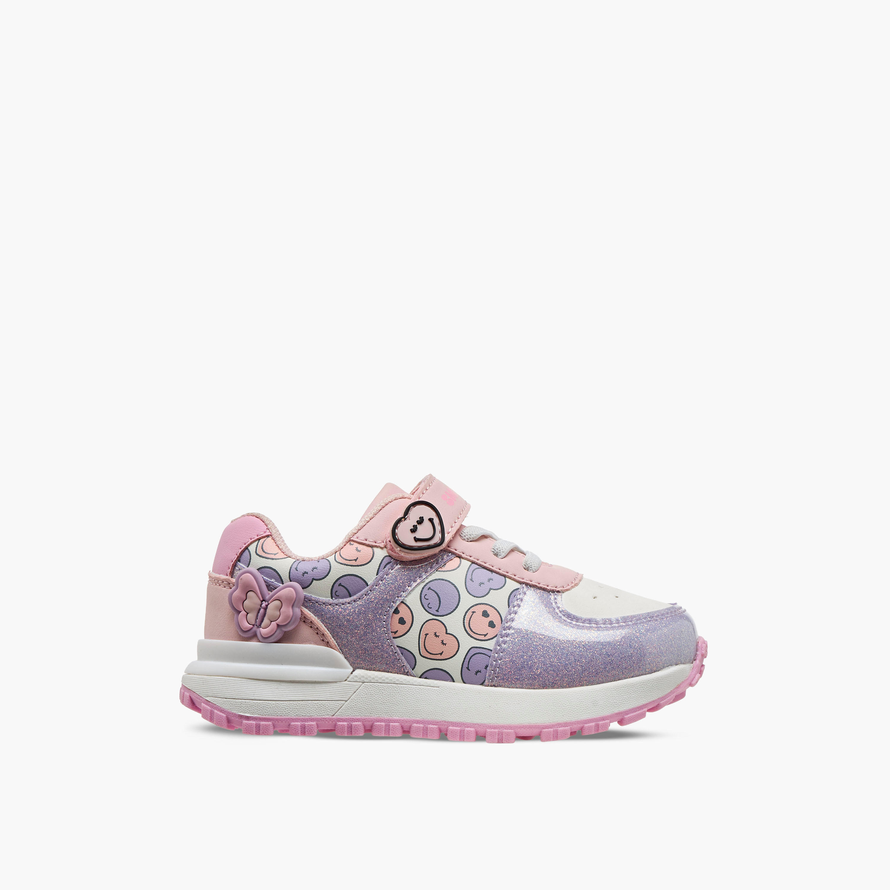 Smiley Girls Hook and Loop Ankle Sneakers-girls-shoes-sneakers-image-3