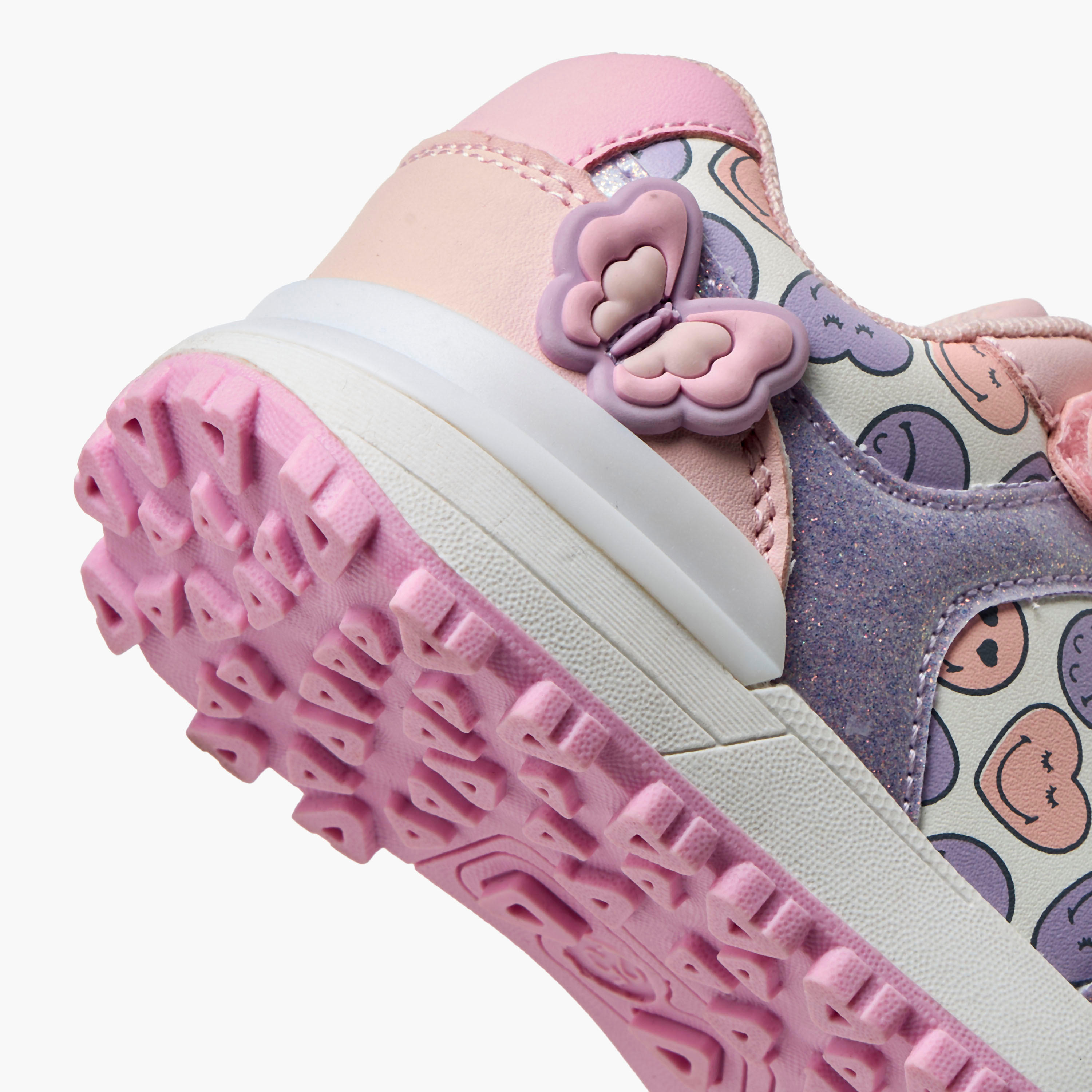 Smiley Girls Hook and Loop Ankle Sneakers-girls-shoes-sneakers-image-5