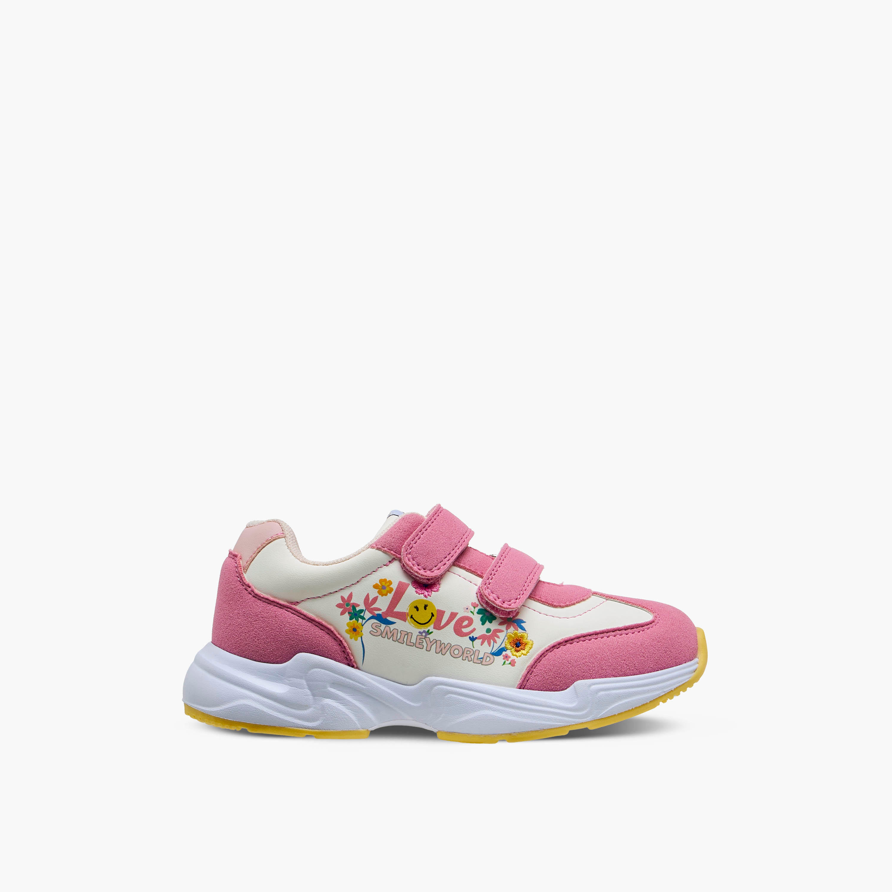 Smiley Girls Hook and Loop Ankle Sneakers-girls-shoes-sneakers-image-3