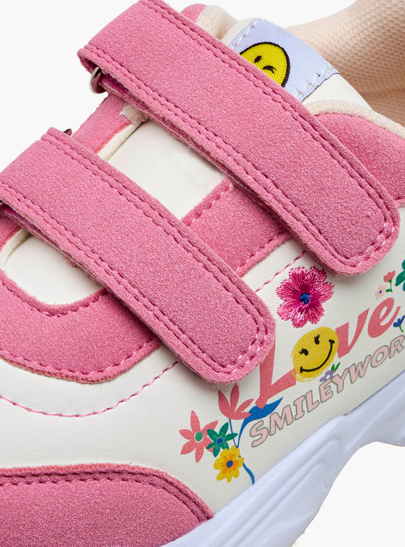 Smiley Girls Hook and Loop Ankle Sneakers-girls-shoes-sneakers-image-4