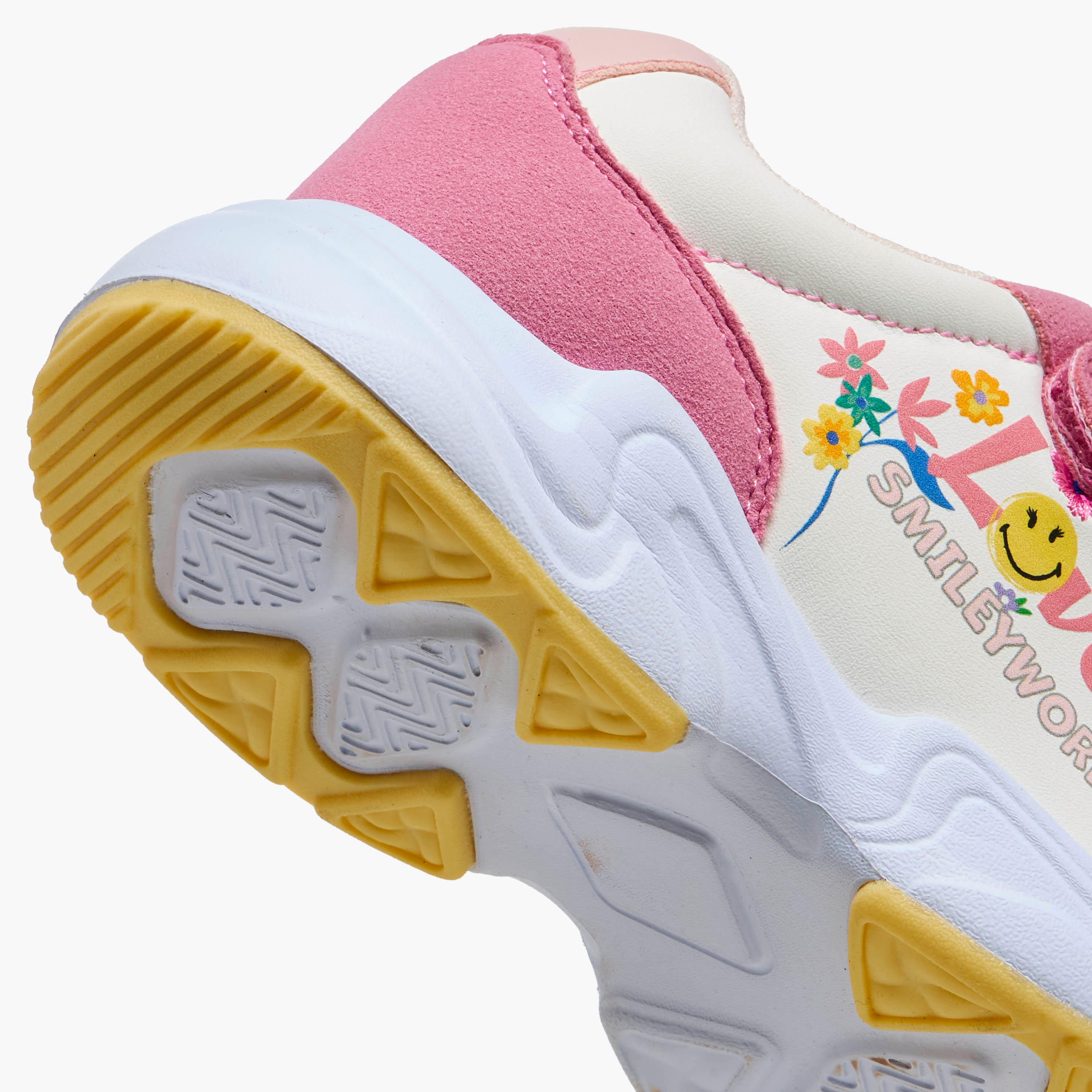 Smiley Girls Hook and Loop Ankle Sneakers-girls-shoes-sneakers-image-5