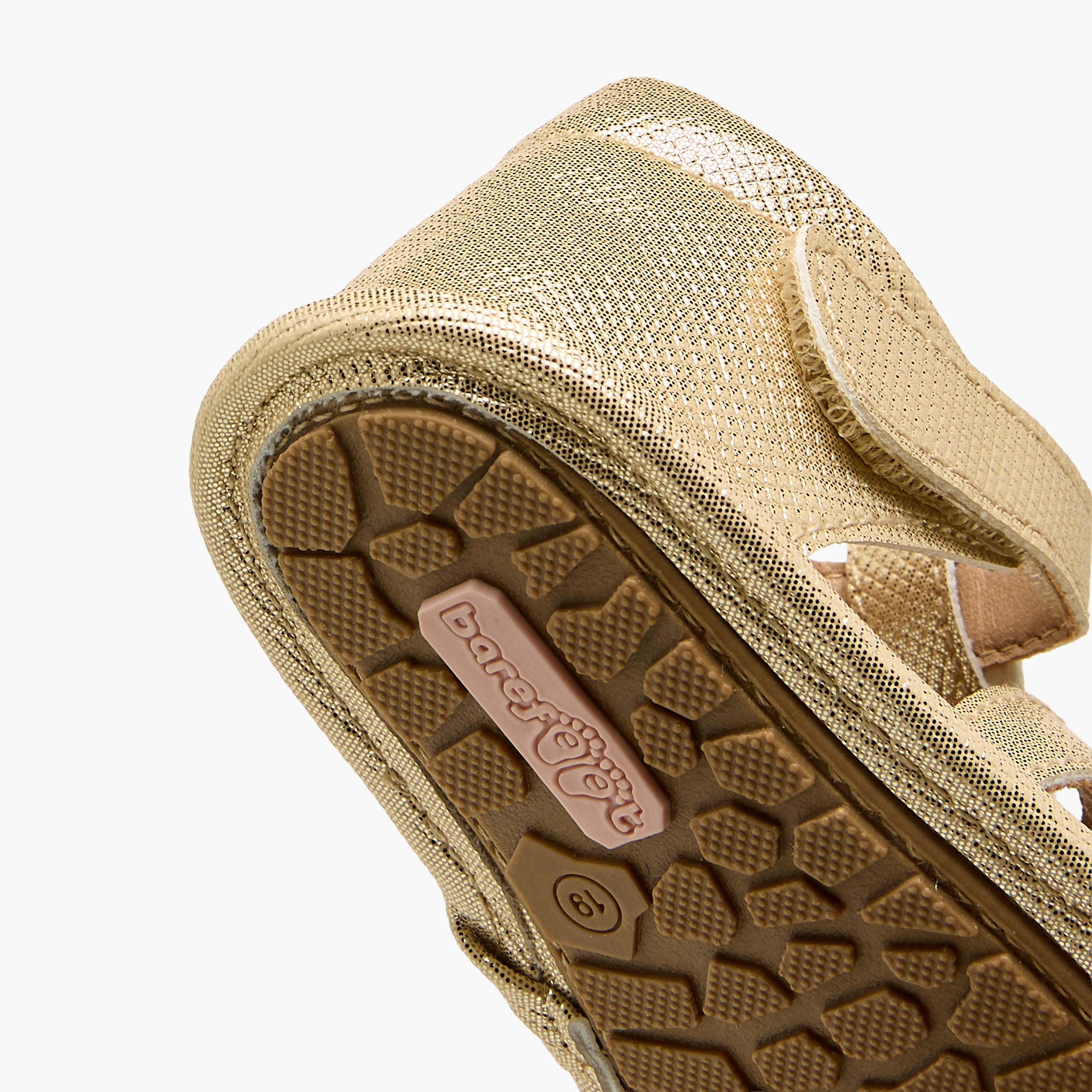 Barefeet Sandels with Hook & Loop Closure, Metallic Design-baby-girls-shoes-sandals-image-5