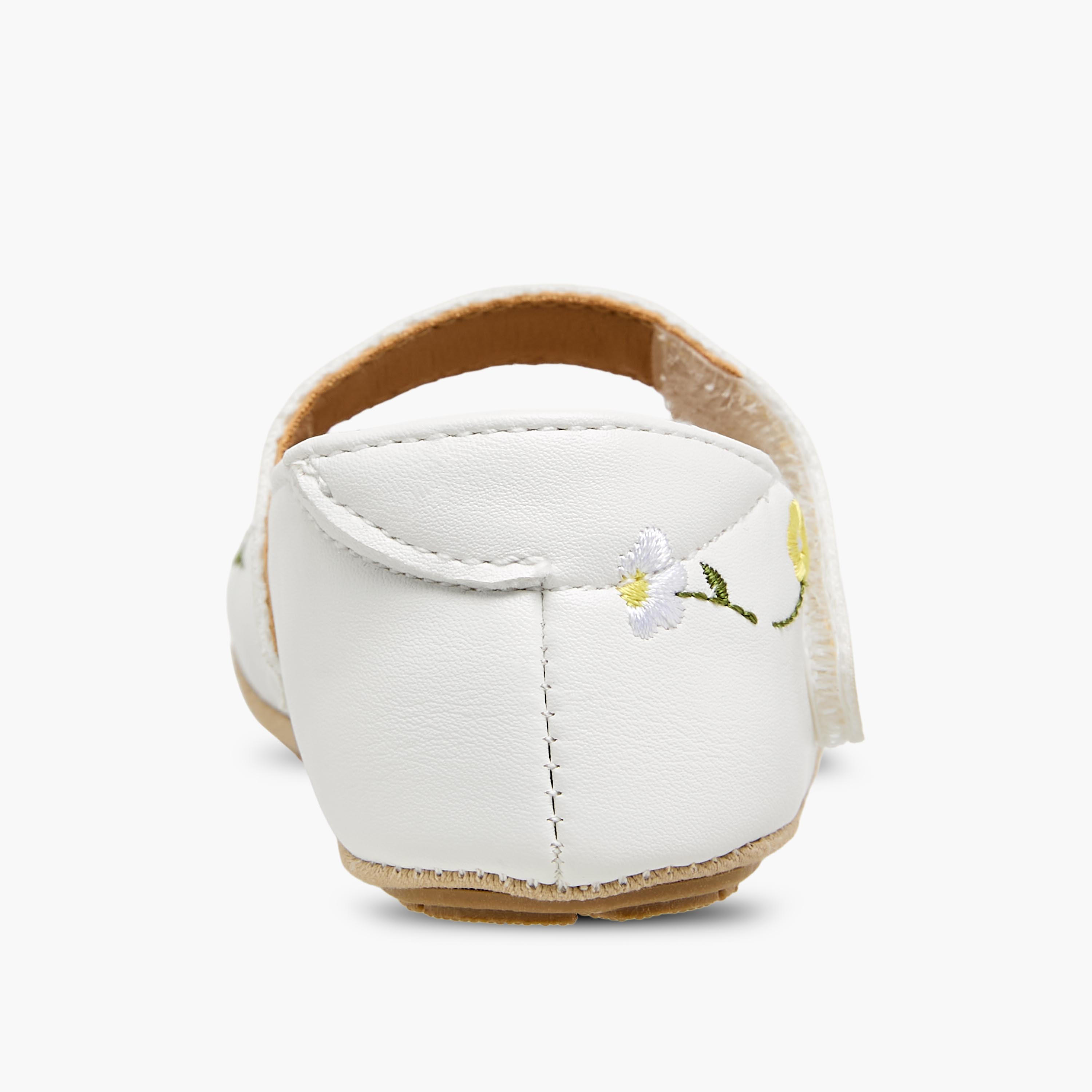 Barefeet Booties with Hook & Loop Closure, Floral Embroidered-baby-girls-shoes-booties-image-5