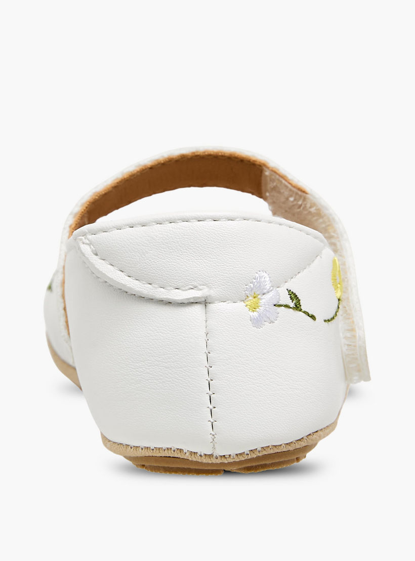 Barefeet Booties with Hook & Loop Closure, Floral Embroidered-baby-girls-shoes-booties-image-5