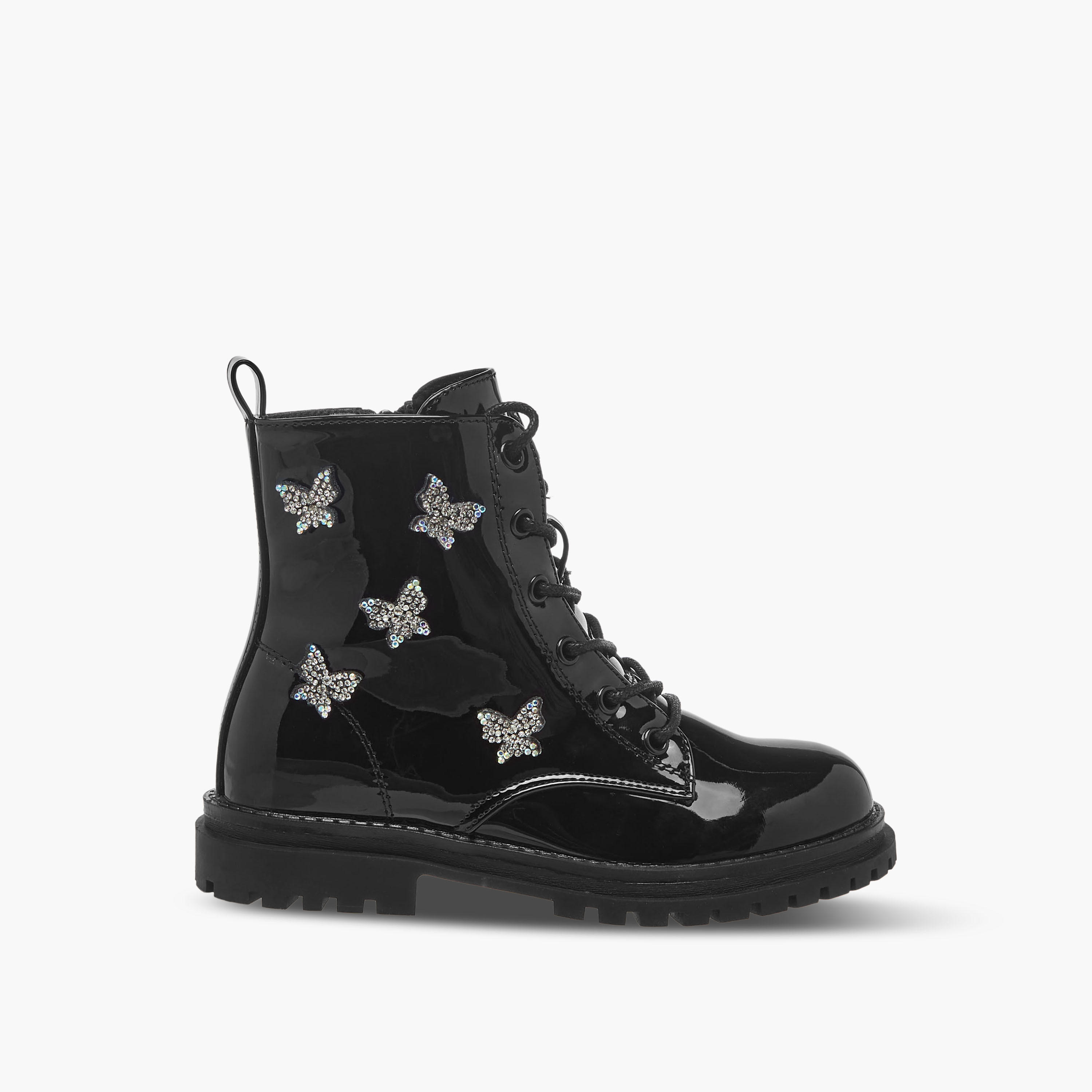 Celeste Girls Butterfly Accent High Cut Boots-girls-shoes-boots-image-3