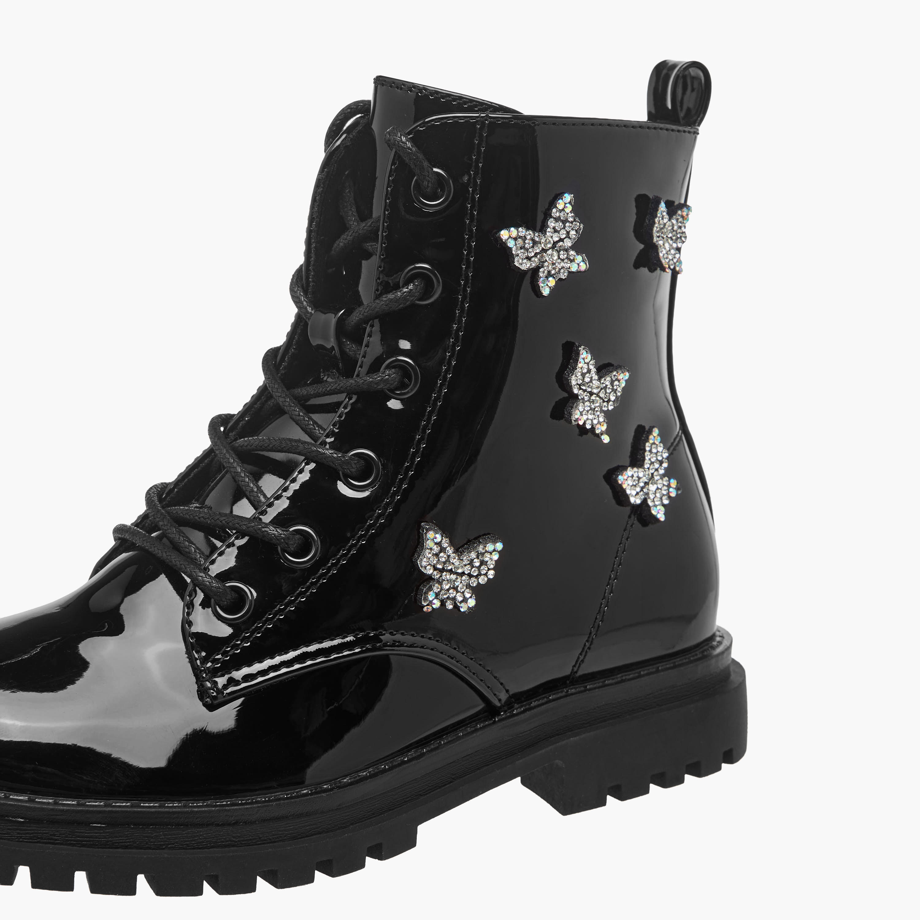 Celeste Girls Butterfly Accent High Cut Boots-girls-shoes-boots-image-4