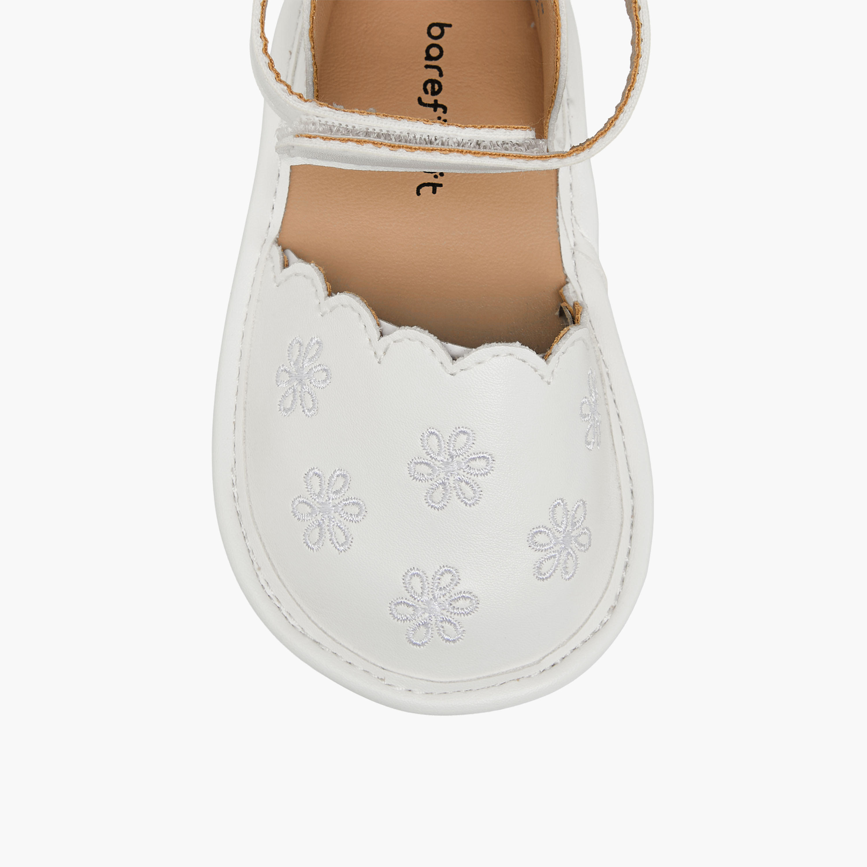 حذاء بشريط إغلاق لاصق وتطريز زهور من بيرفيت-baby-girls-shoes-booties-image-3