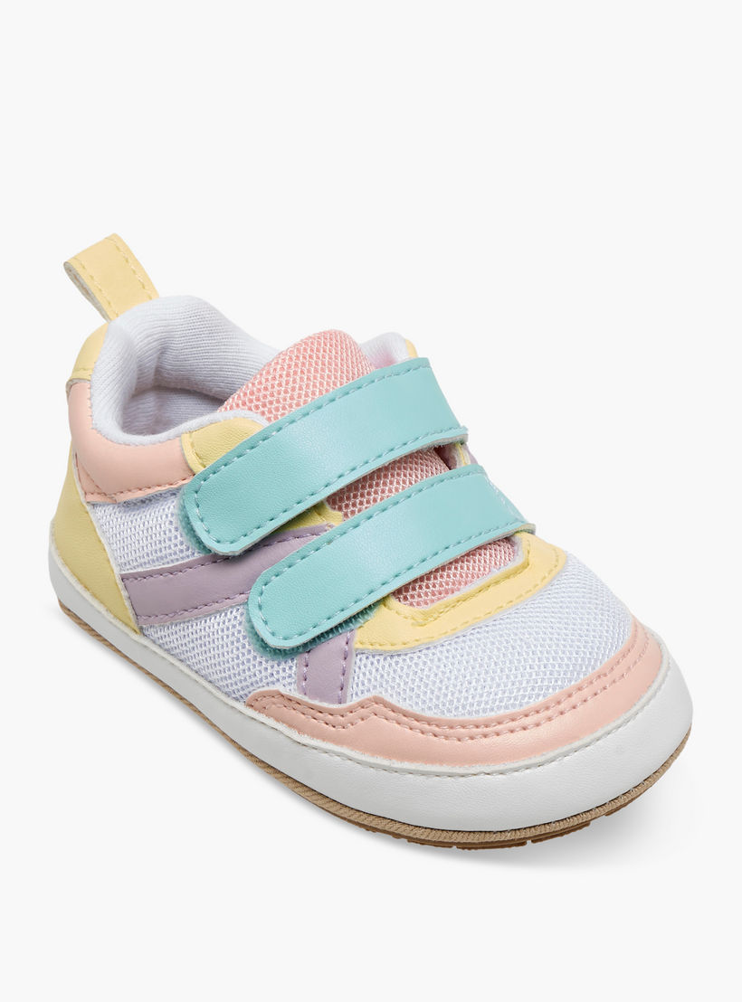 Barefeet Booties with Hook & Loop Closure, Colourblock-baby-girls-shoes-booties-image-2