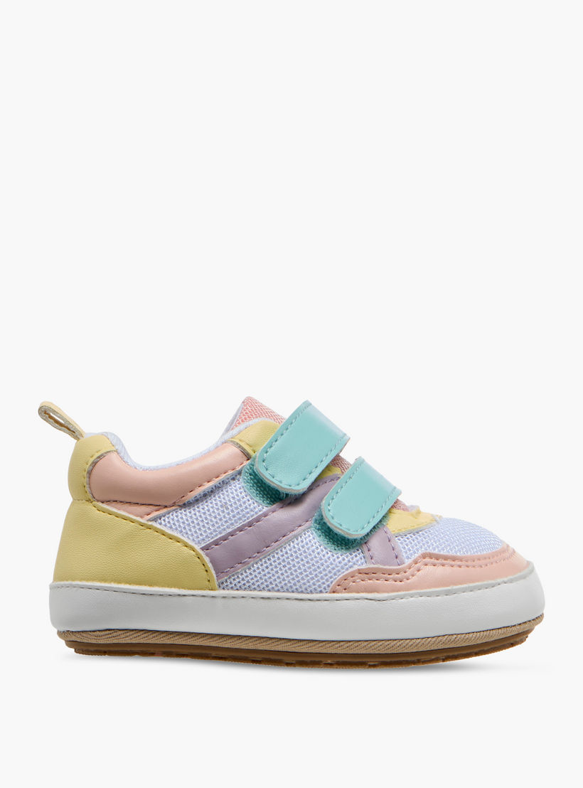 Barefeet Booties with Hook & Loop Closure, Colourblock-baby-girls-shoes-booties-image-3