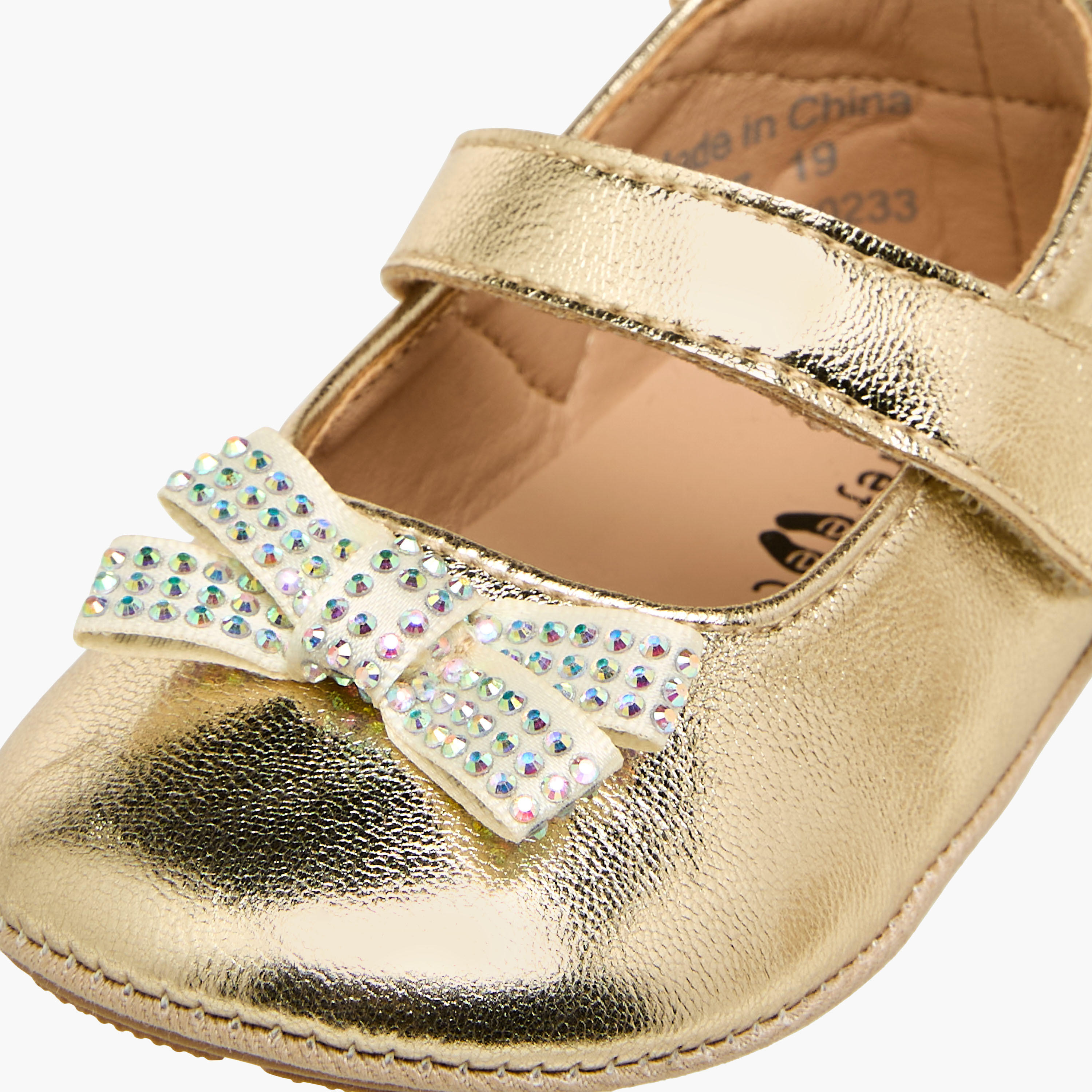 Barefeet Booties with Hook & Loop Closure, Embellished Bow-baby-girls-shoes-booties-image-6