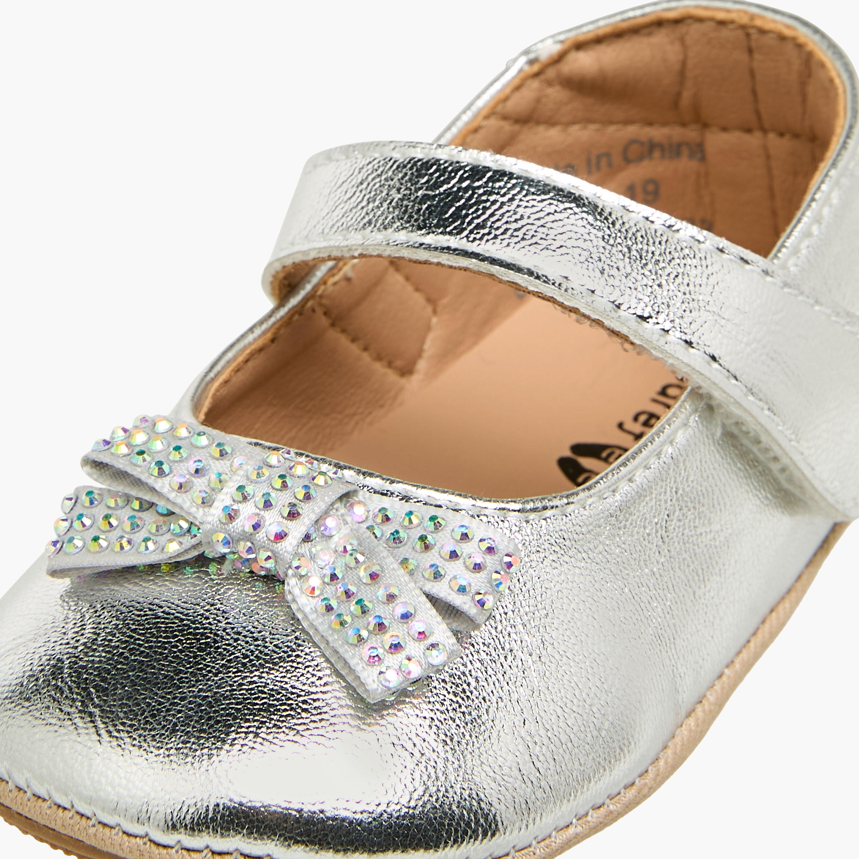 Barefeet Booties with Hook & Loop Closure, Embellished Bow-baby-girls-shoes-booties-image-6