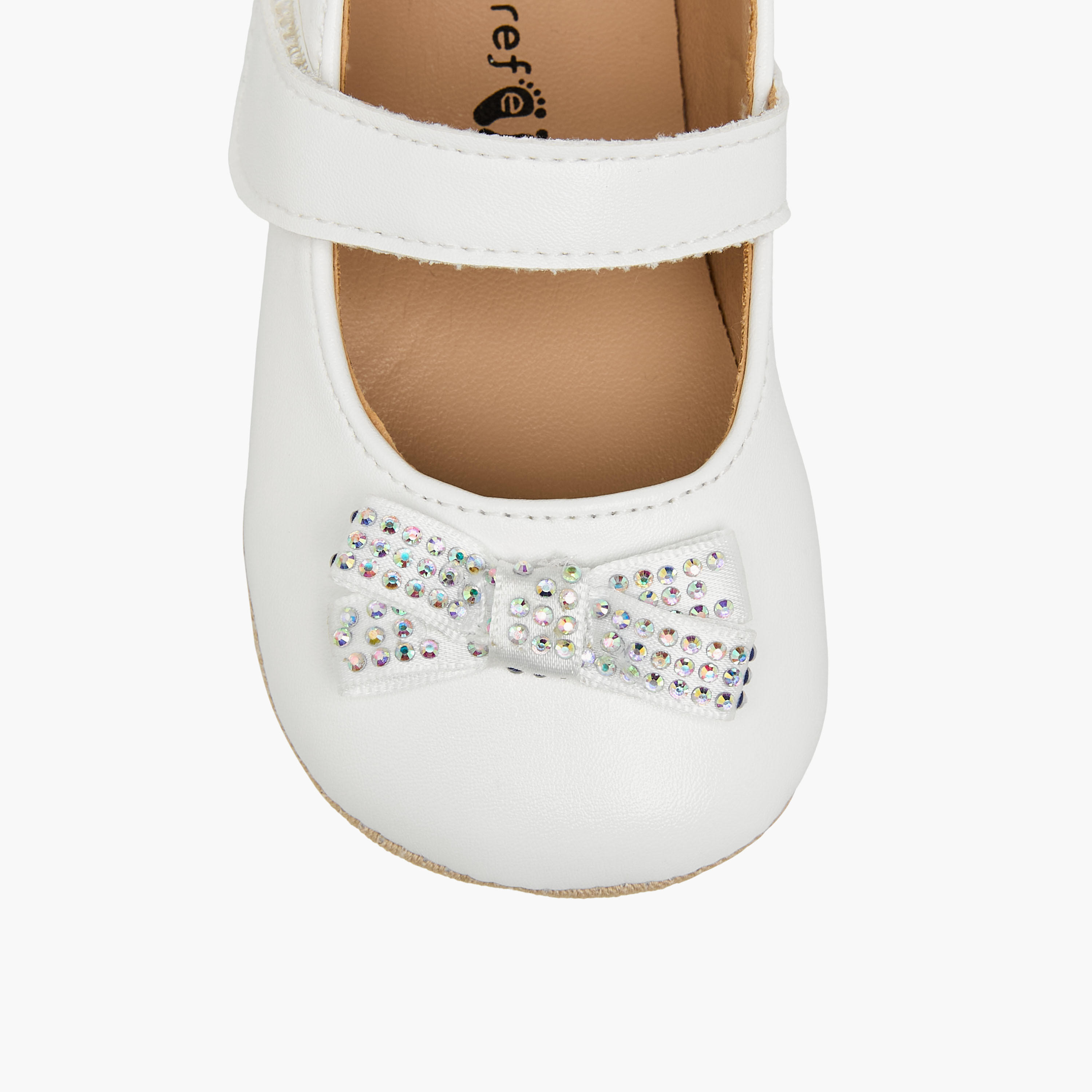 Barefeet Booties with Hook & Loop Closure, Embellished Bow-baby-girls-shoes-booties-image-4