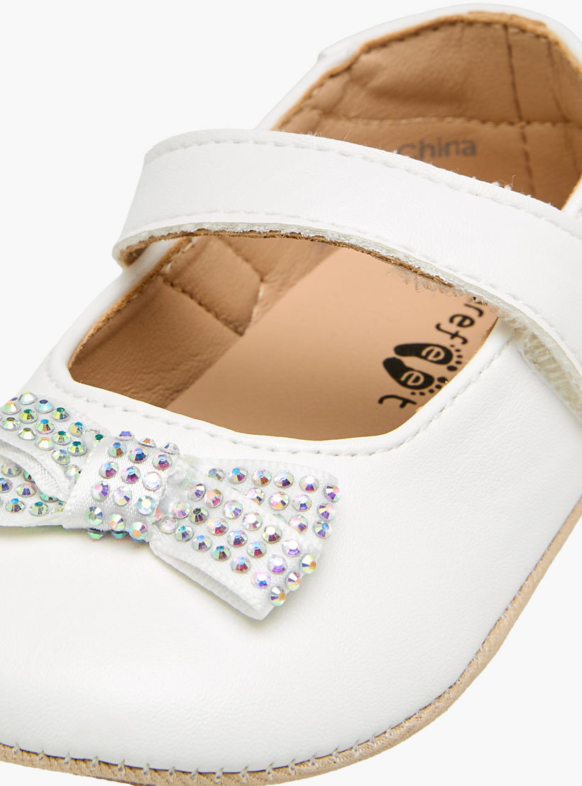 Barefeet Booties with Hook & Loop Closure, Embellished Bow-baby-girls-shoes-booties-image-6