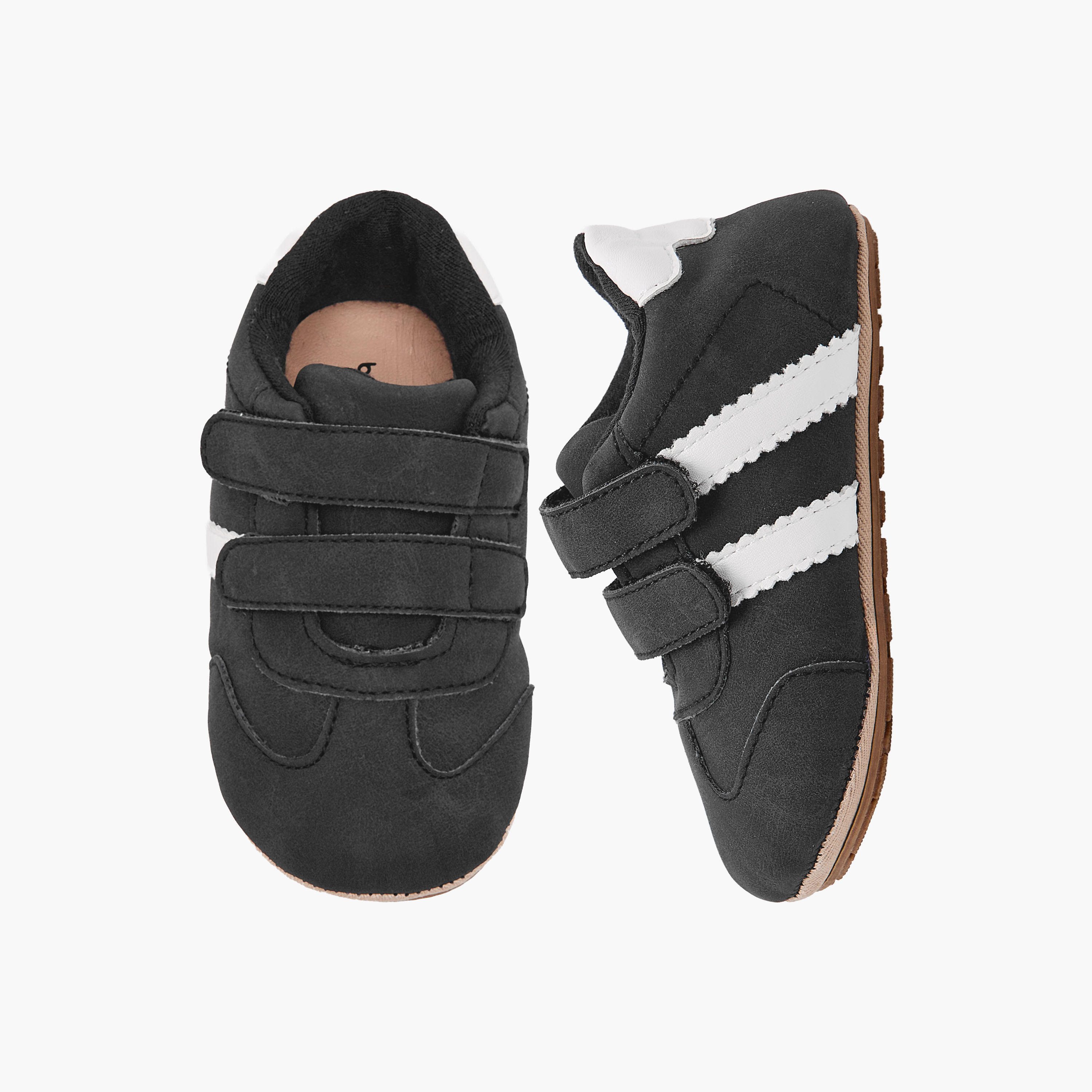 Barefeet Booties with Hook & Loop- Panelled-baby-boys-shoes-booties-image-1