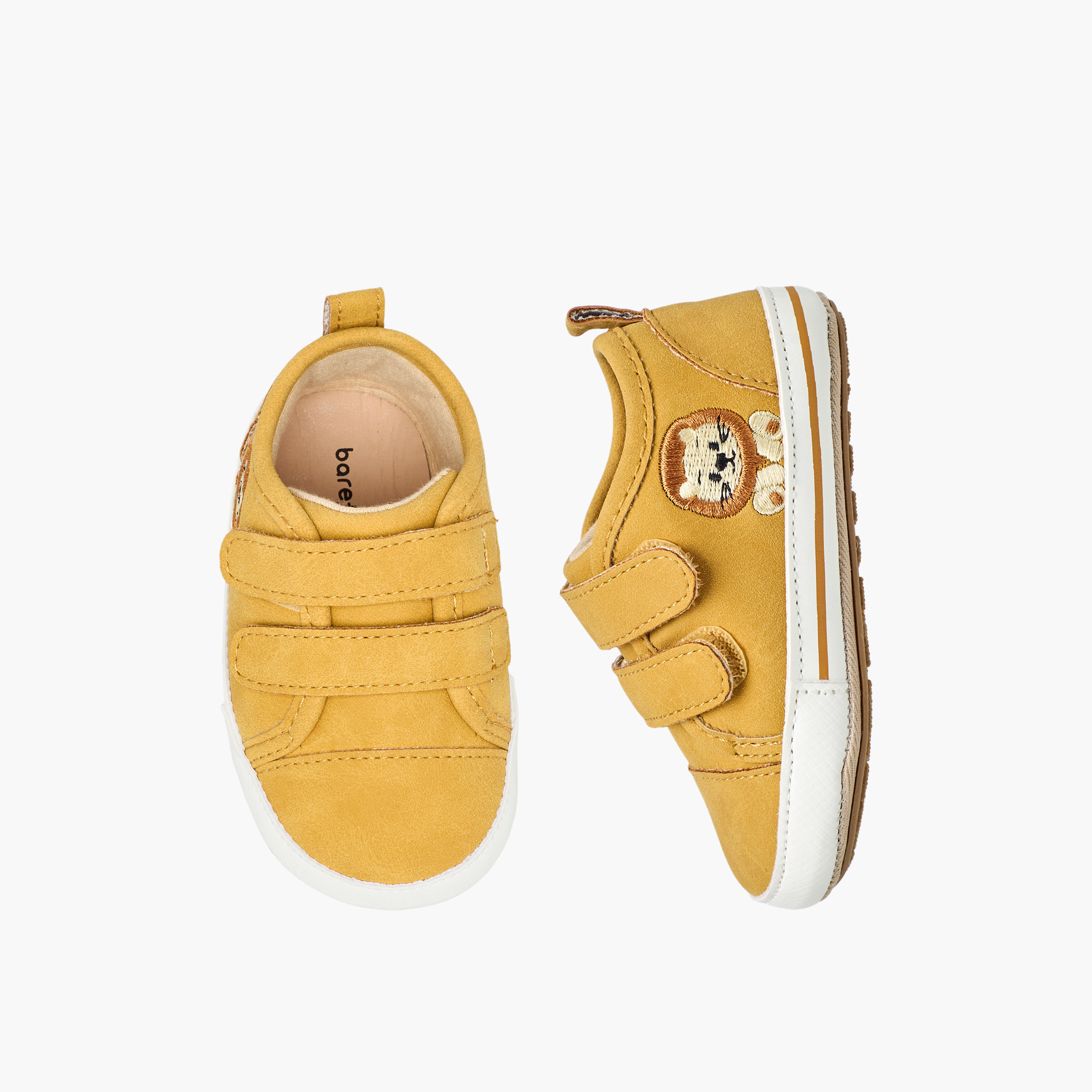 Barefeet Booties with Hook & Loop Closure, Embroidered-baby-boys-shoes-booties-image-1