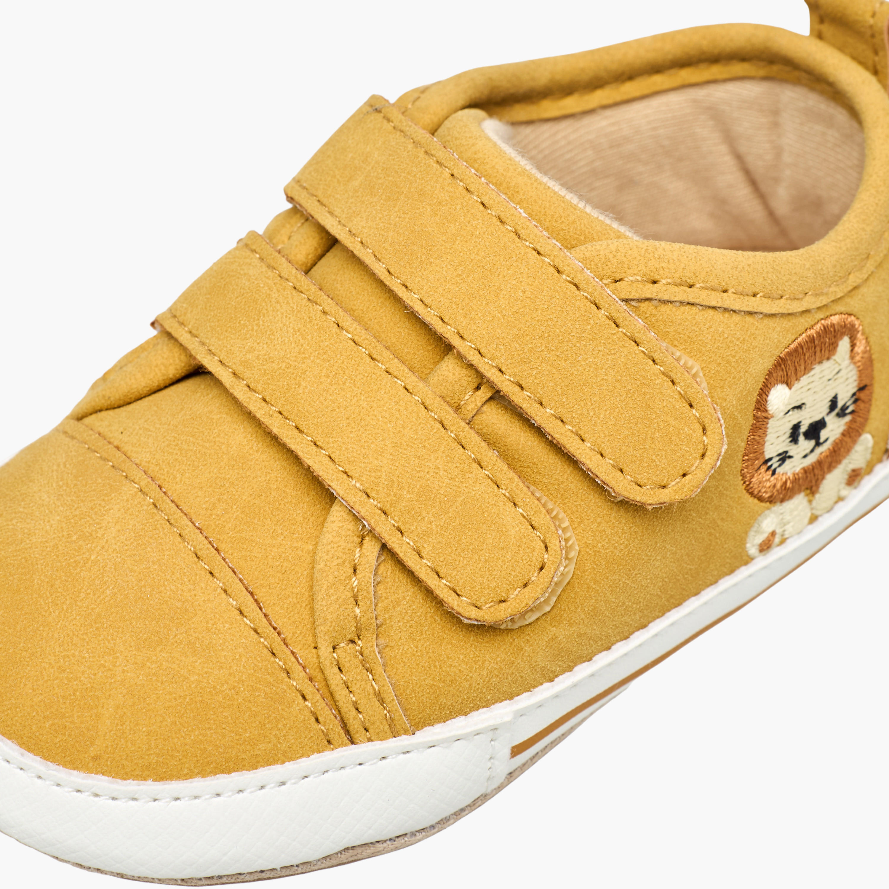 Barefeet Booties with Hook & Loop Closure, Embroidered-baby-boys-shoes-booties-image-4