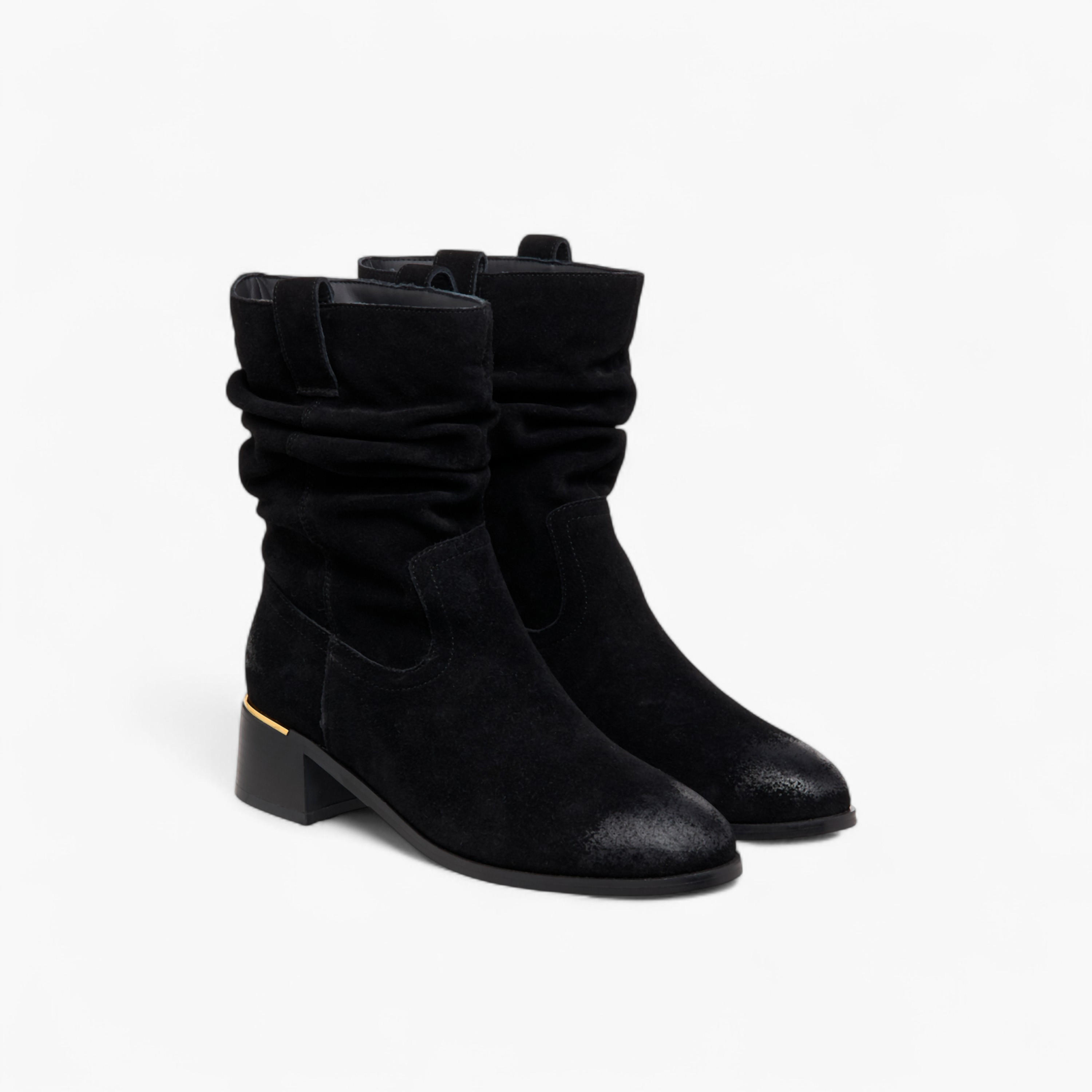 Celeste Women's Ruched Block Heel High Shaft Boots-women-shoes-boots-image-1