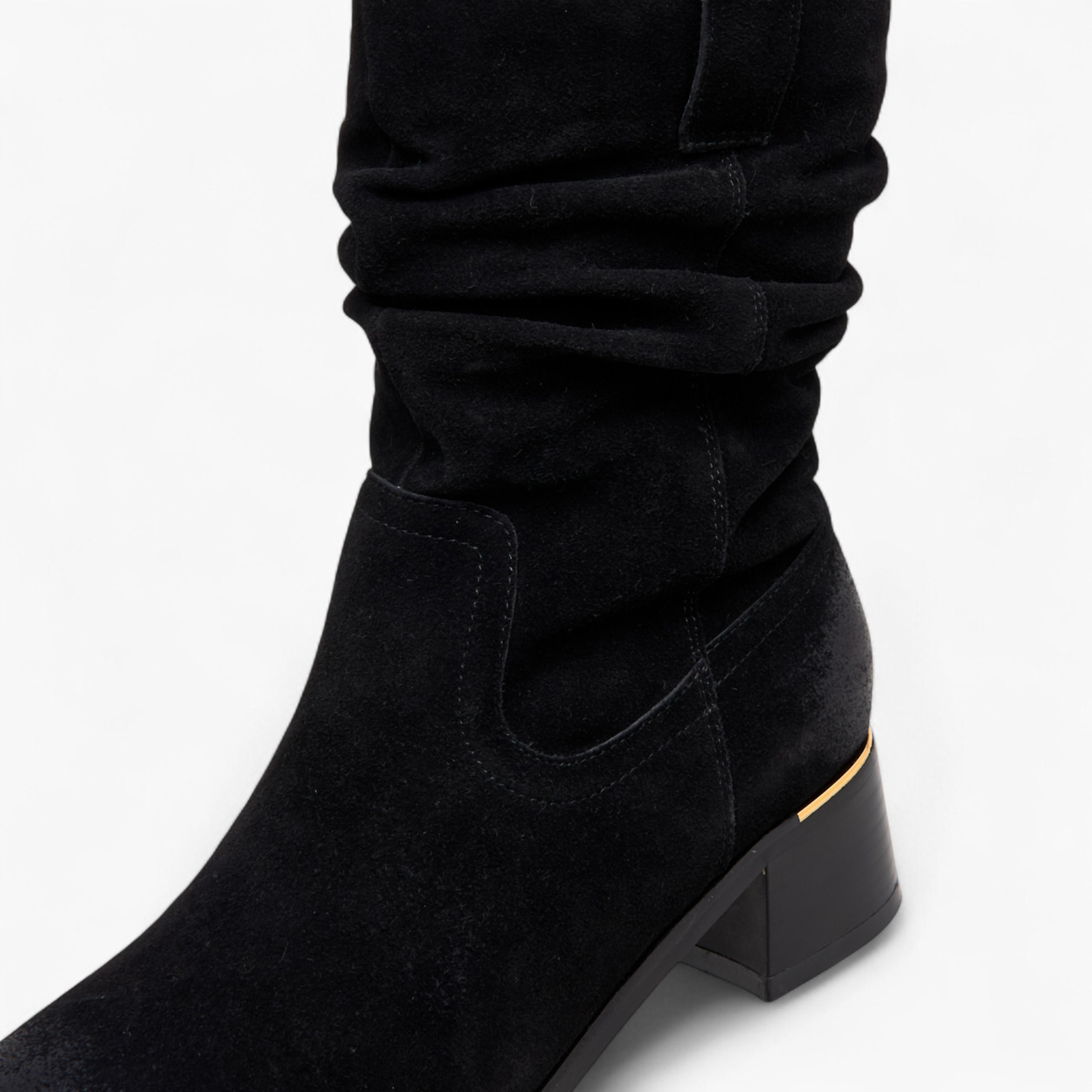 Celeste Women's Ruched Block Heel High Shaft Boots-women-shoes-boots-image-4